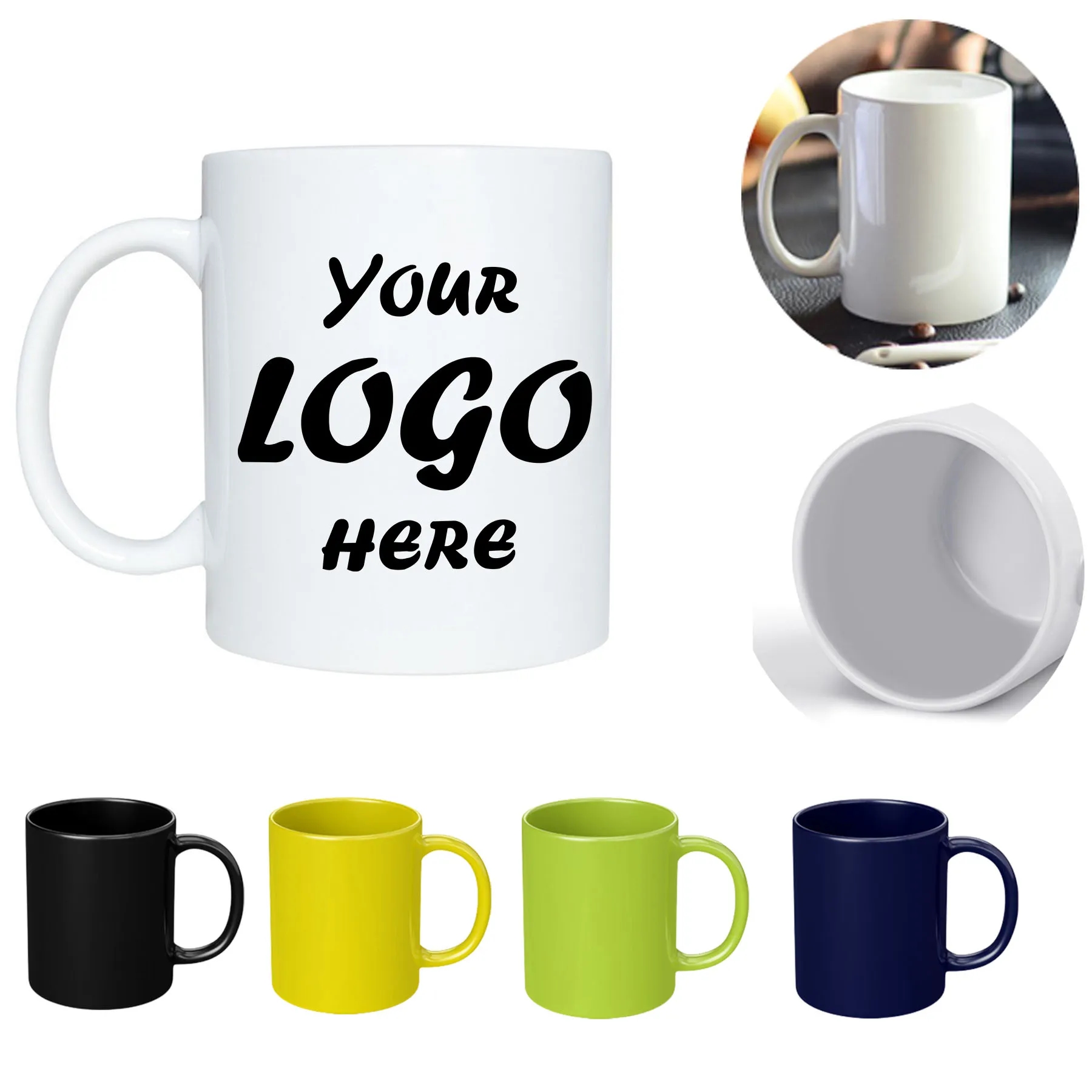 11 oz C-Handle Ceramic Coffee Mug