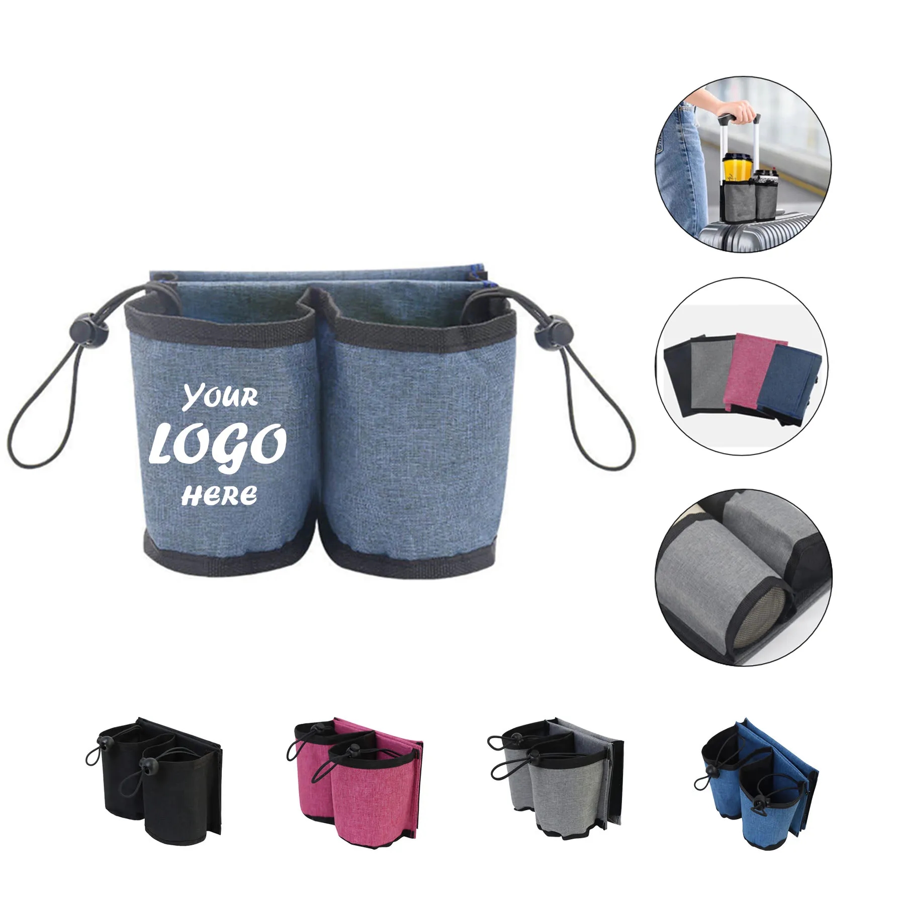 Dual Cup Holder For Luggage Handle