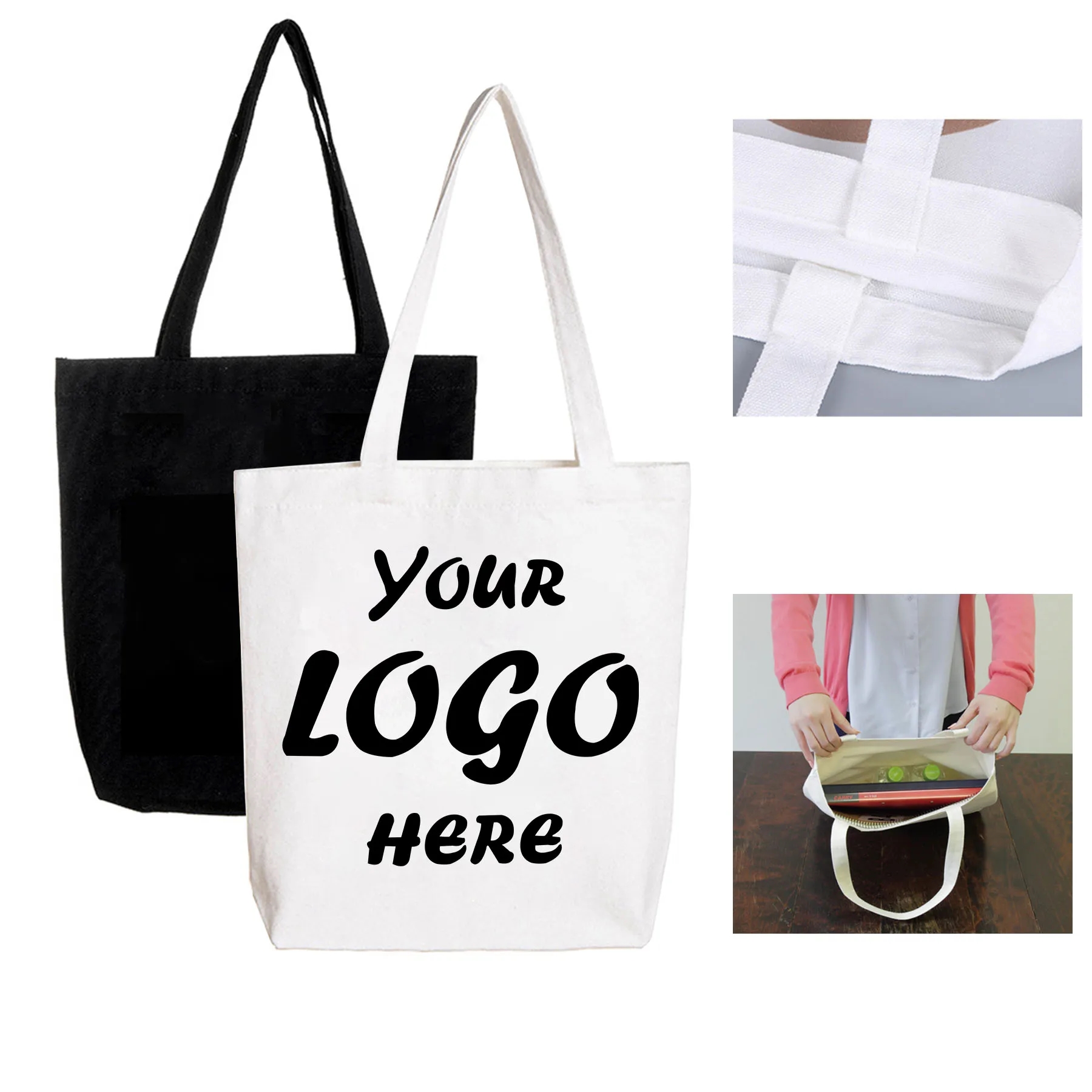 Canvas Grocery Tote W/ Gusset
