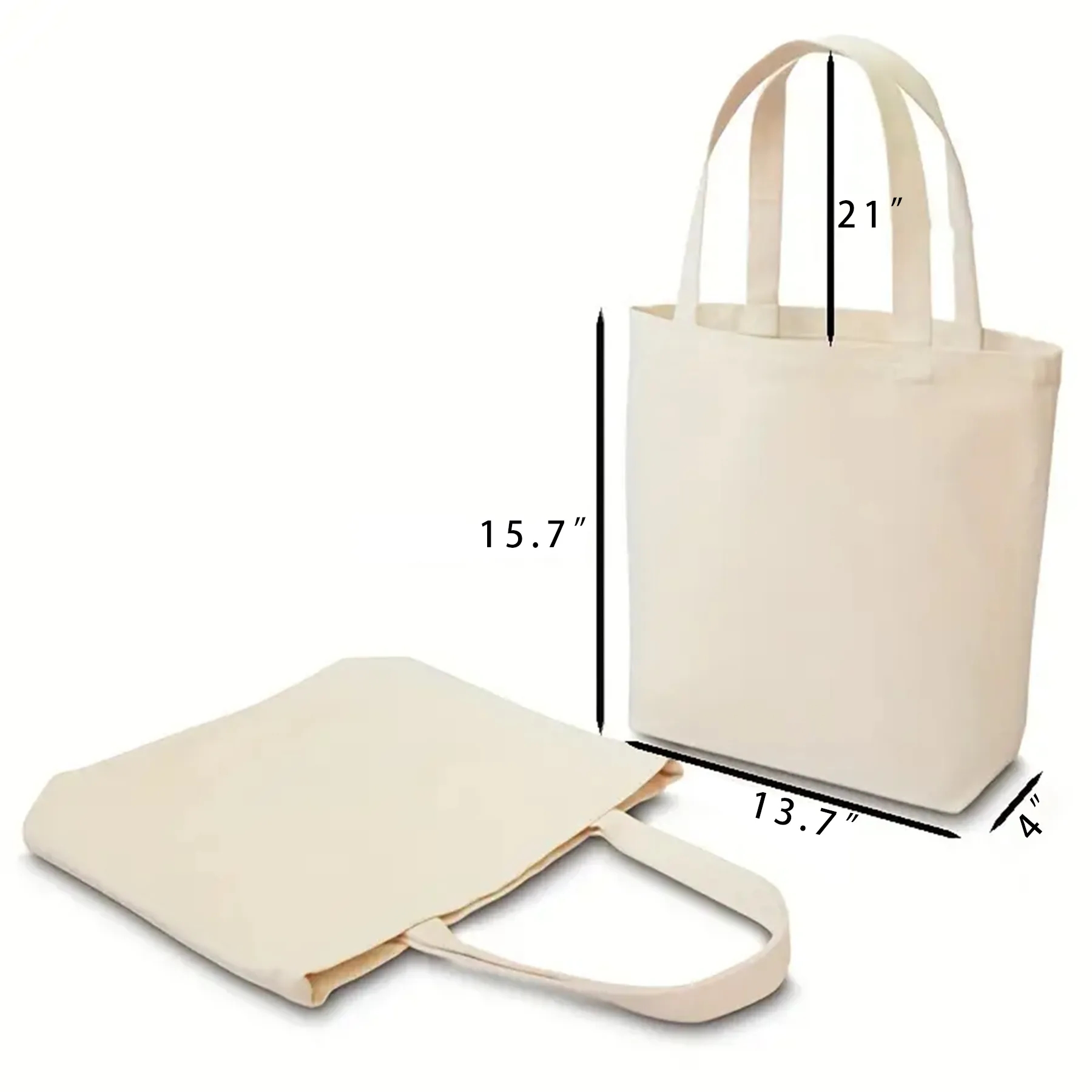 Canvas Grocery Tote W/ Gusset - Image 2