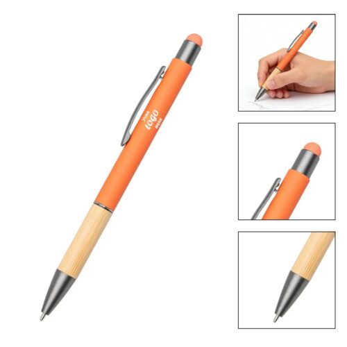 Plastic Wood Click Pen with Built-in NFC