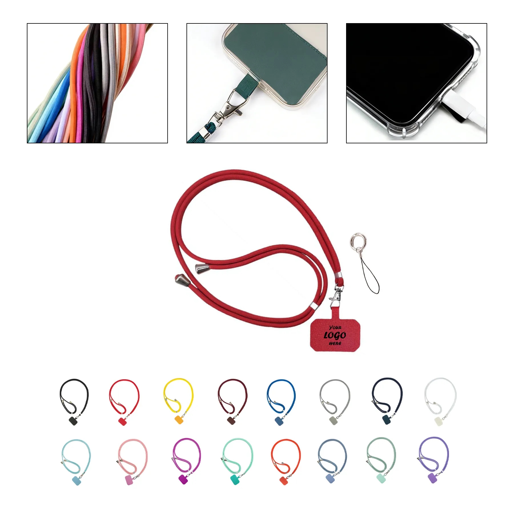 Nylon Universal Phone Case Lanyard With Spacer