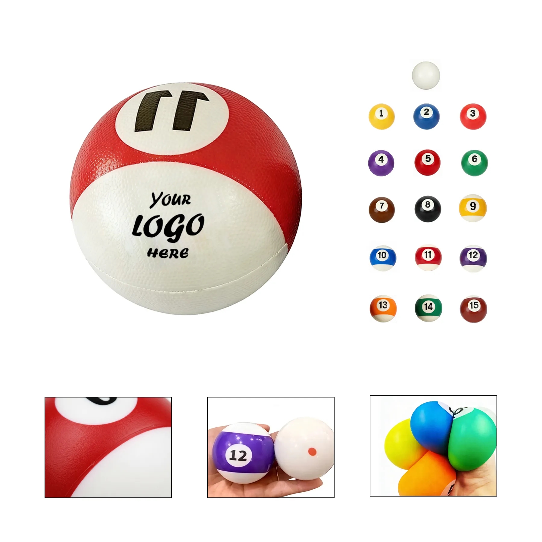 Game And Bar Promotions Billiard Ball Stress Reliever