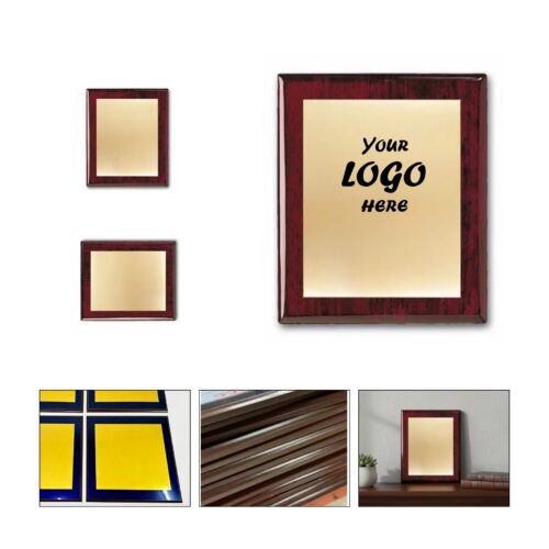 Rosewood Piano-Finish Plaque with Screenprinted Brass Plate