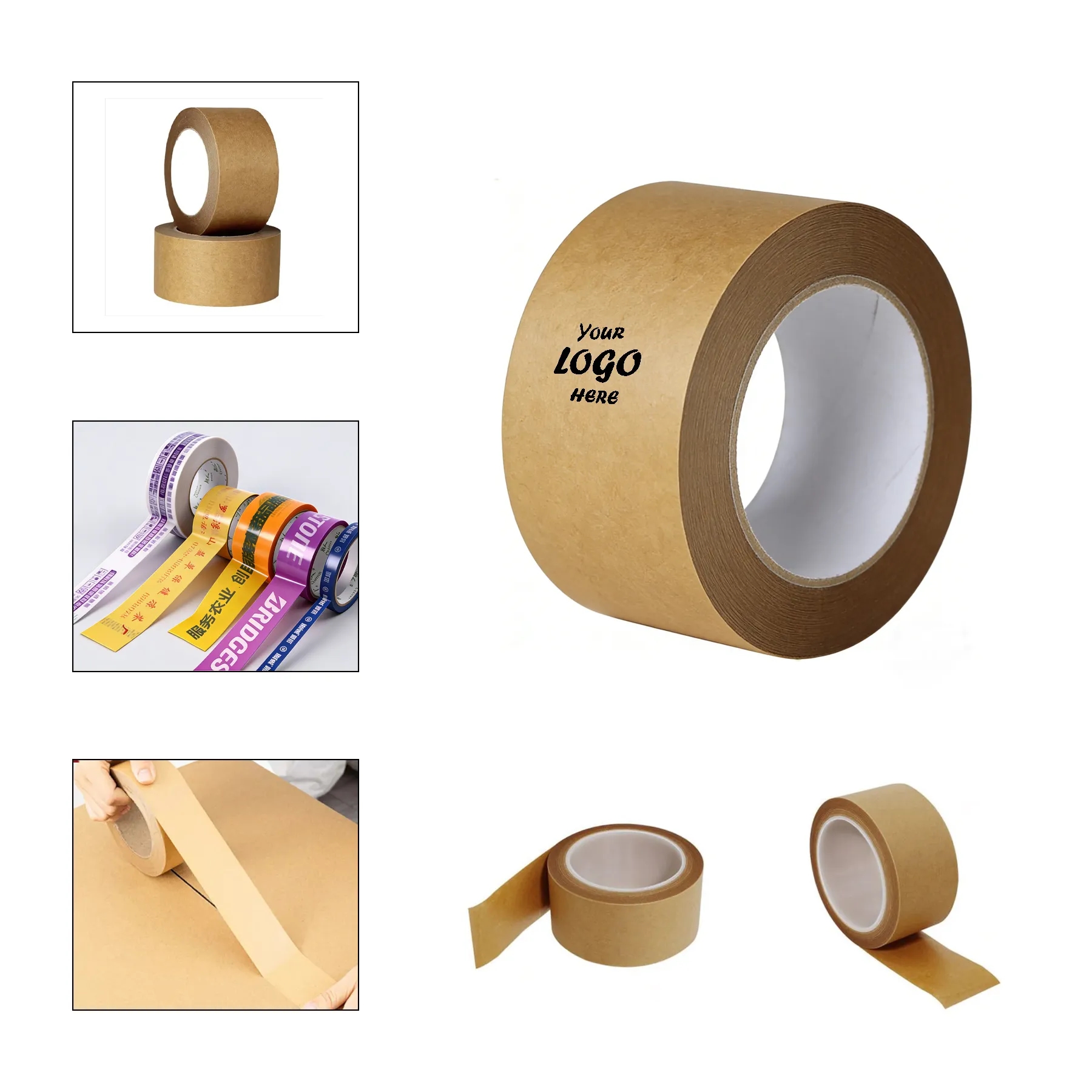 Custom Water-Activated Kraft Paper Tape 2in x 55yd Roll
