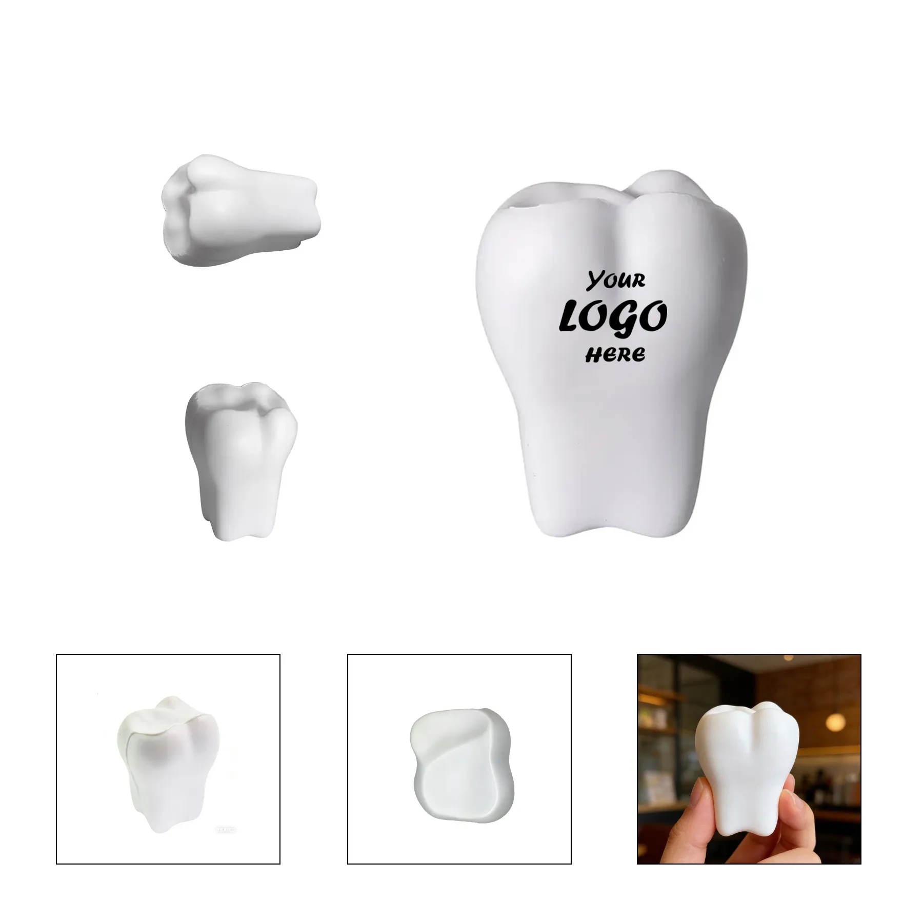 Dental Tooth Stress Ball With Custom Pad Print Branding
