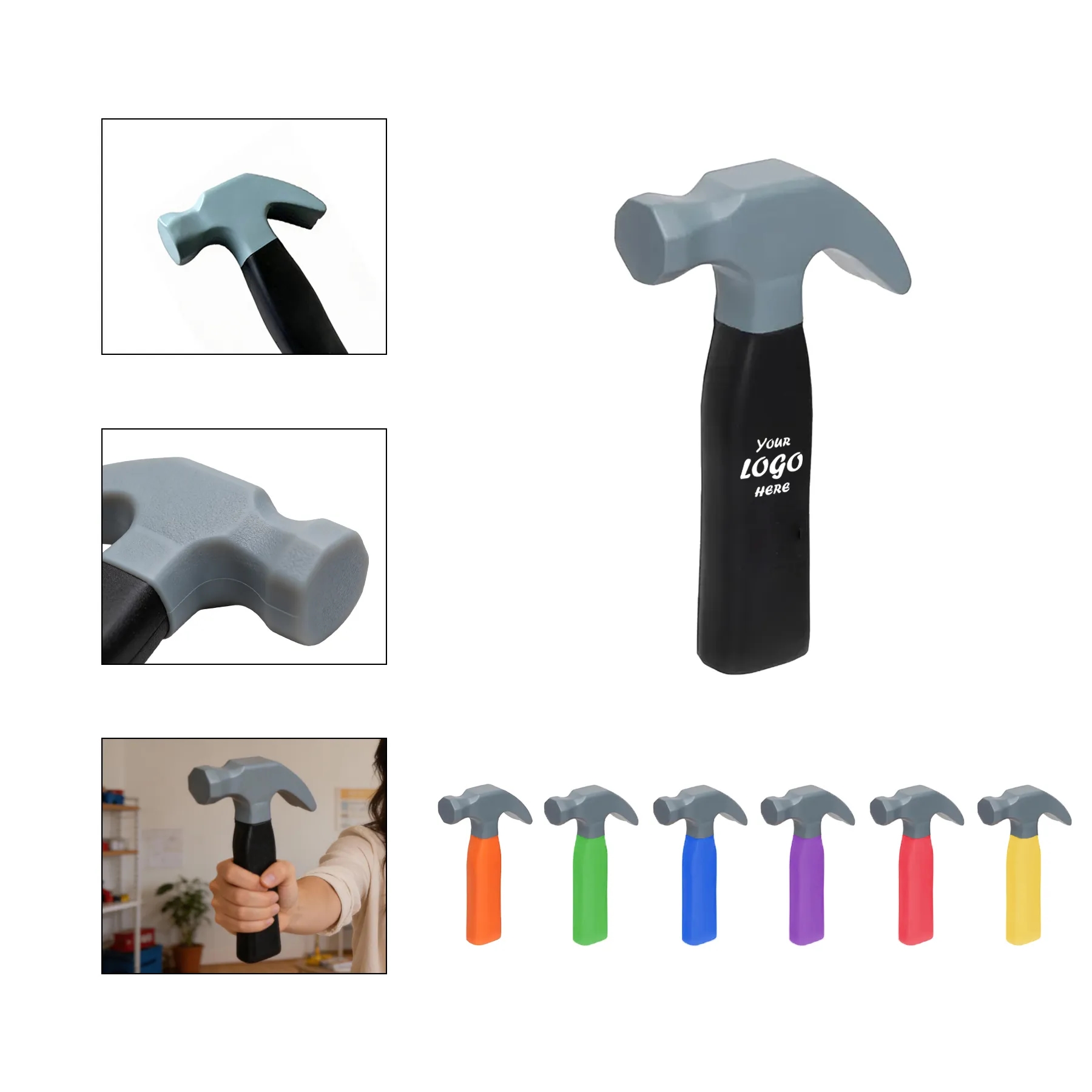 Hammer-Shaped Stress Reliever for Construction Giveaways