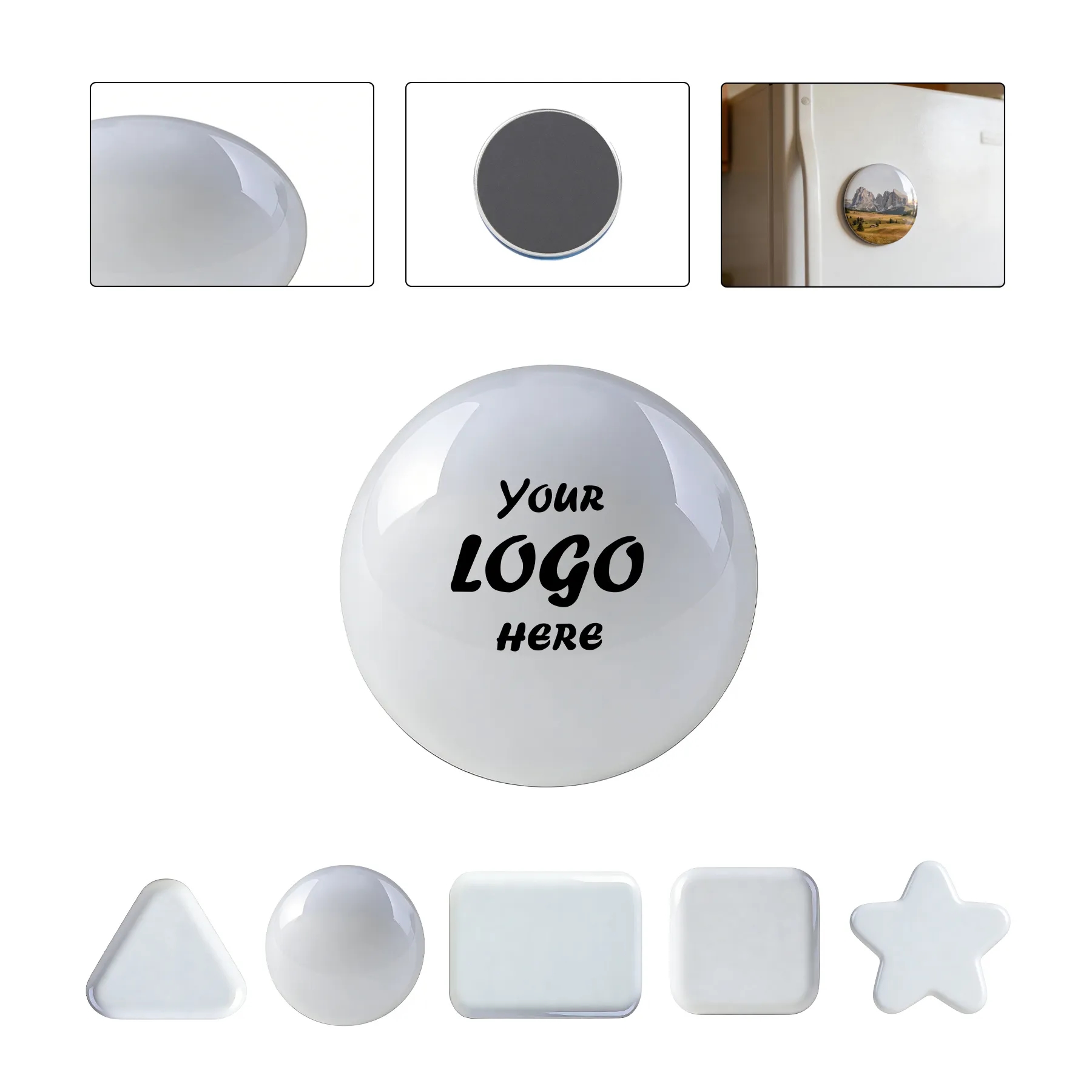 Custom 1.5in Dome Epoxy Photo Fridge Magnet For Giveaways