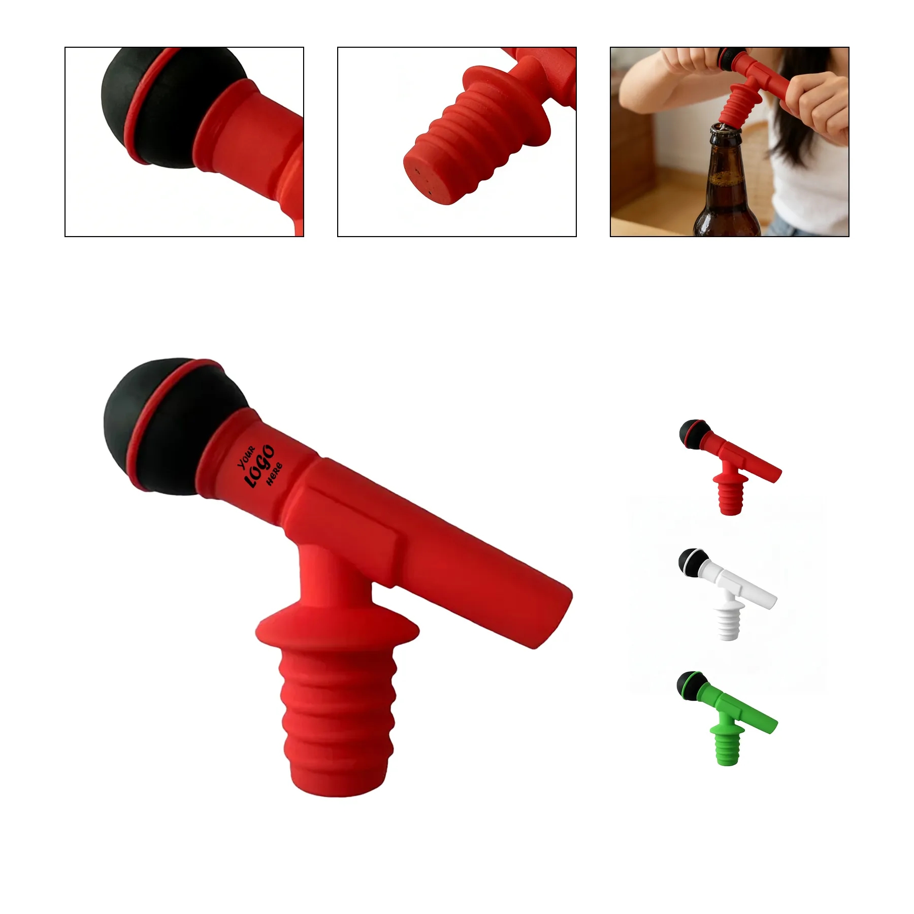 Silicone Microphone-Shaped Wine Stopper For Events
