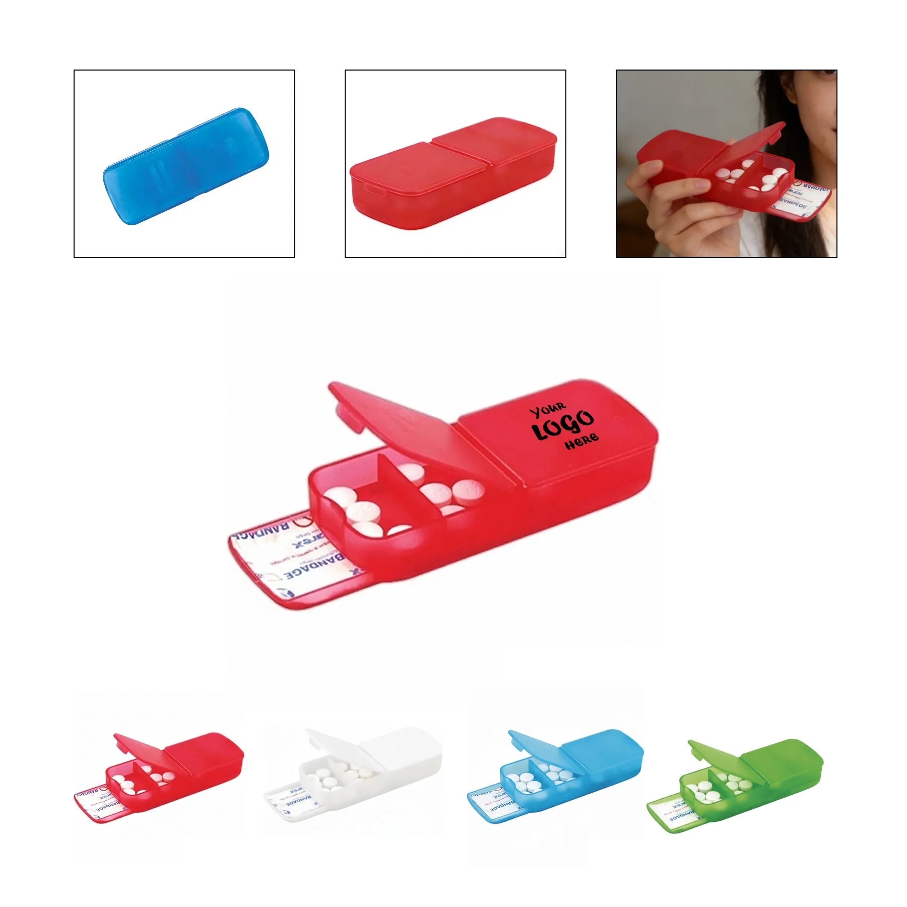 Pocket Travel Size Bandage Dispenser With Pill Case