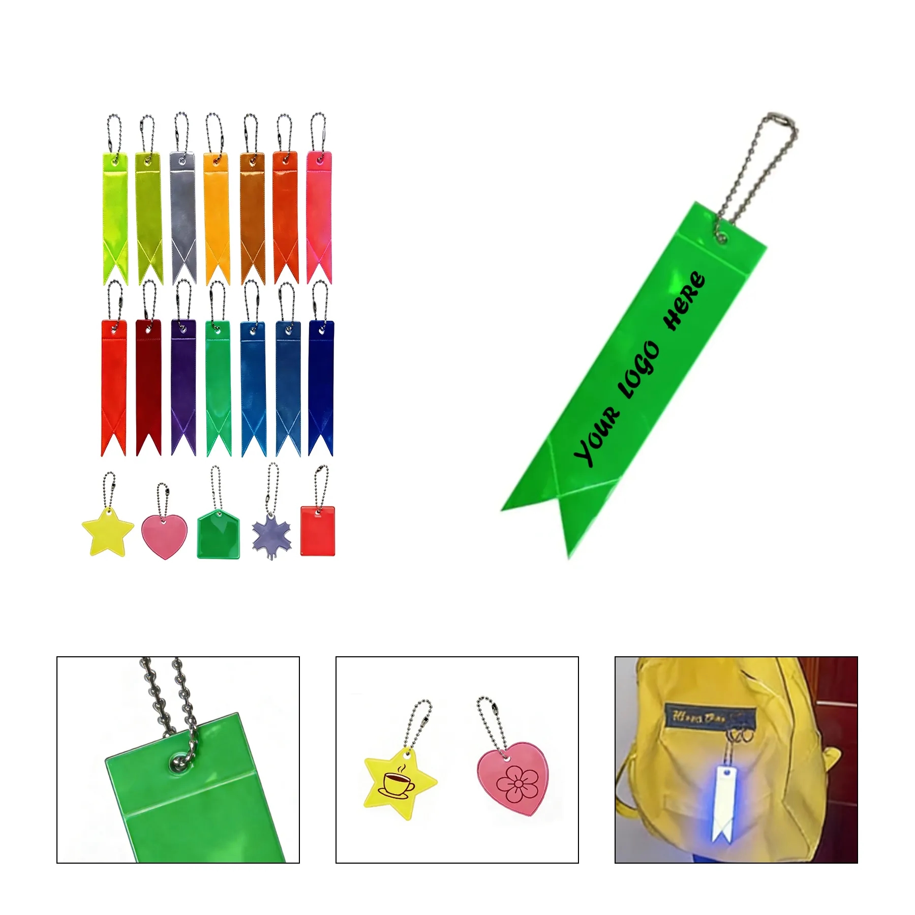 Reflective Backpack Pendant Safety Keychain