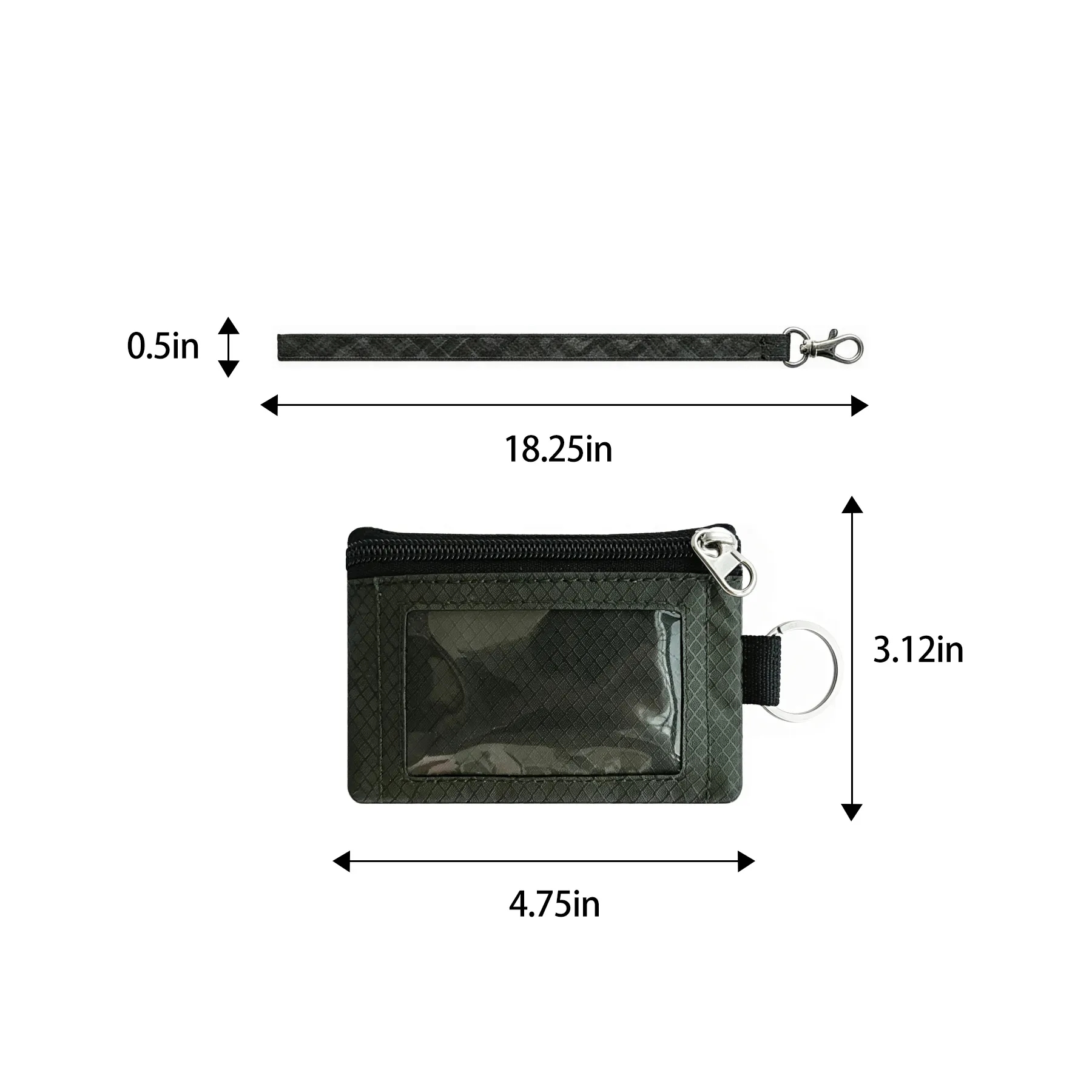RFID Blocking ID Window Mini Wallet W/ 18.25in Lanyard - Image 2