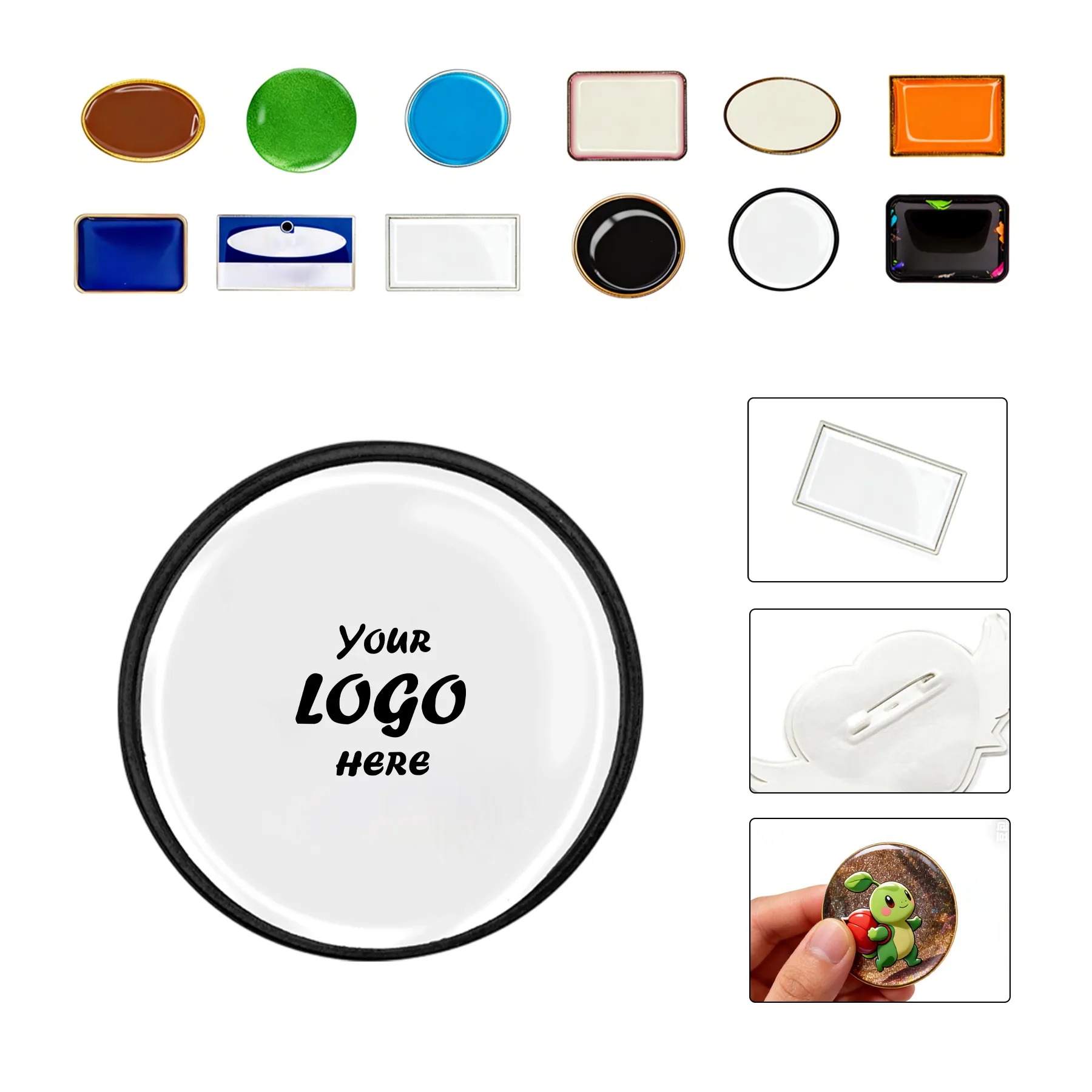 Full Color Dome Custom Lapel Pin With Epoxy Finish