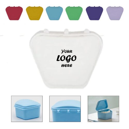 Trapezoid Denture Storage Case With Secure Snap Lid