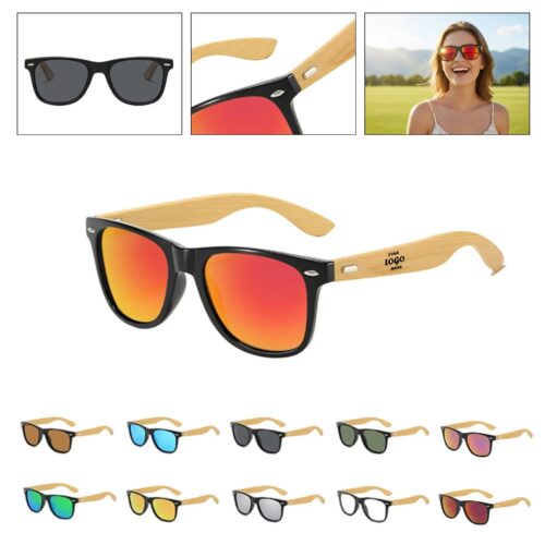 UV Protected Unisex Bamboo Polarized Retro Sunglasses