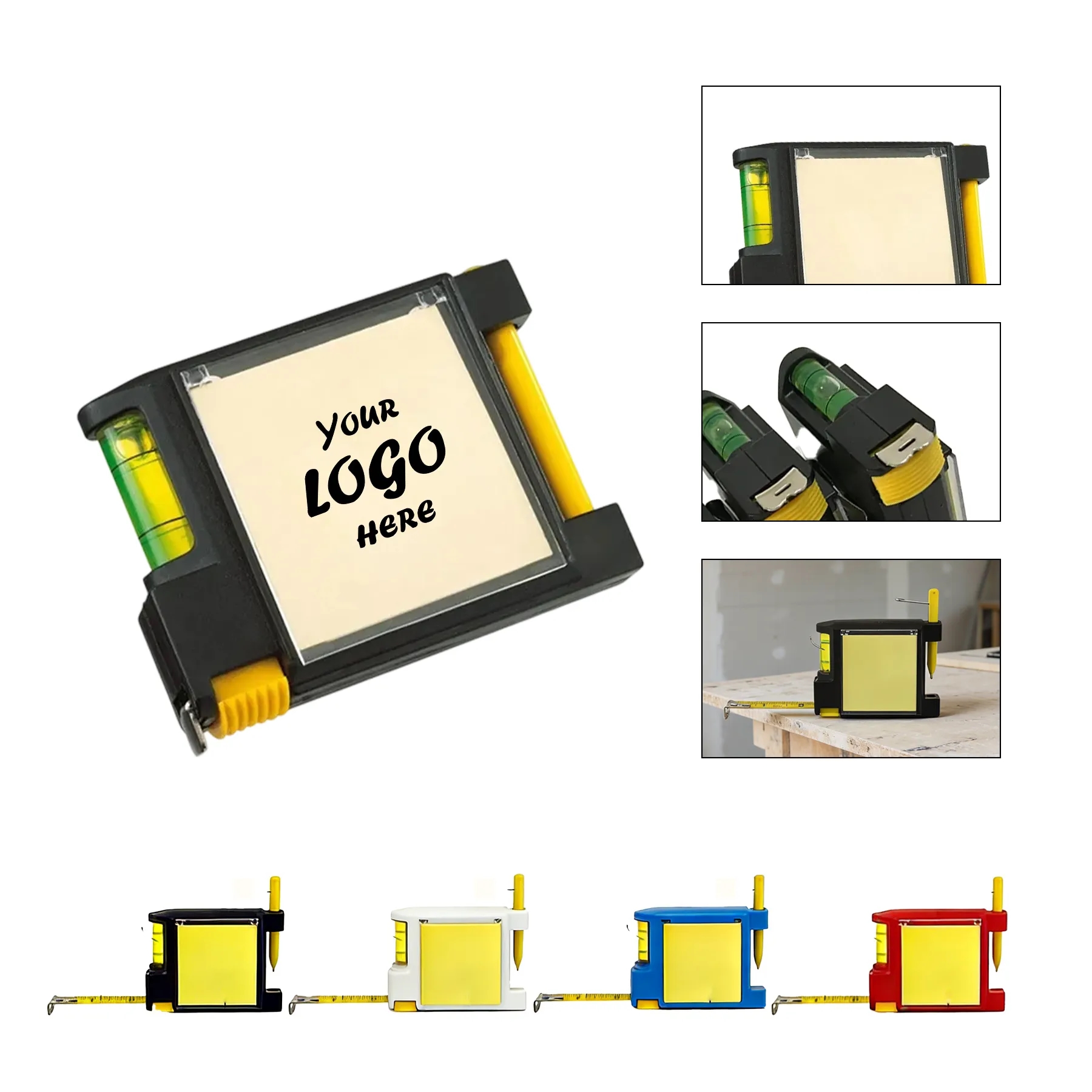 3m Tape Measure With Level Sticky Notes & Mini Pen