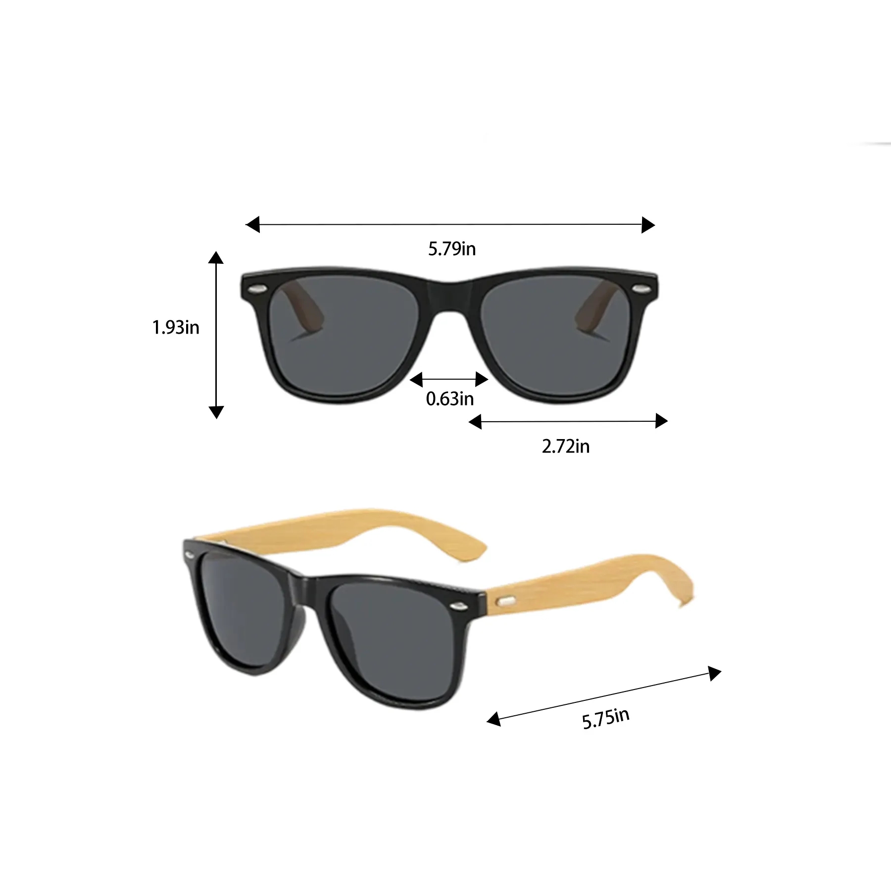 UV Protected Unisex Bamboo Polarized Retro Sunglasses - Image 2
