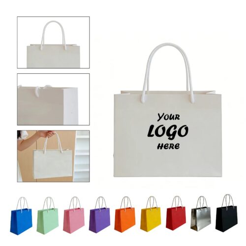 White Paper Euro Tote Bag With Cotton Rope Handles