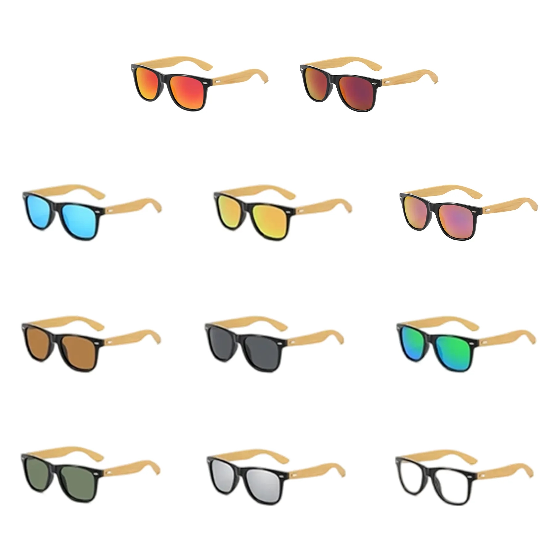 UV Protected Unisex Bamboo Polarized Retro Sunglasses - Image 3