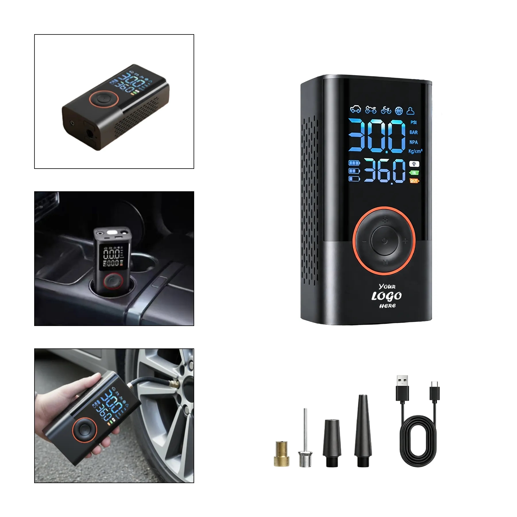 Rechargeable Portable Air Compressor Tire Inflator