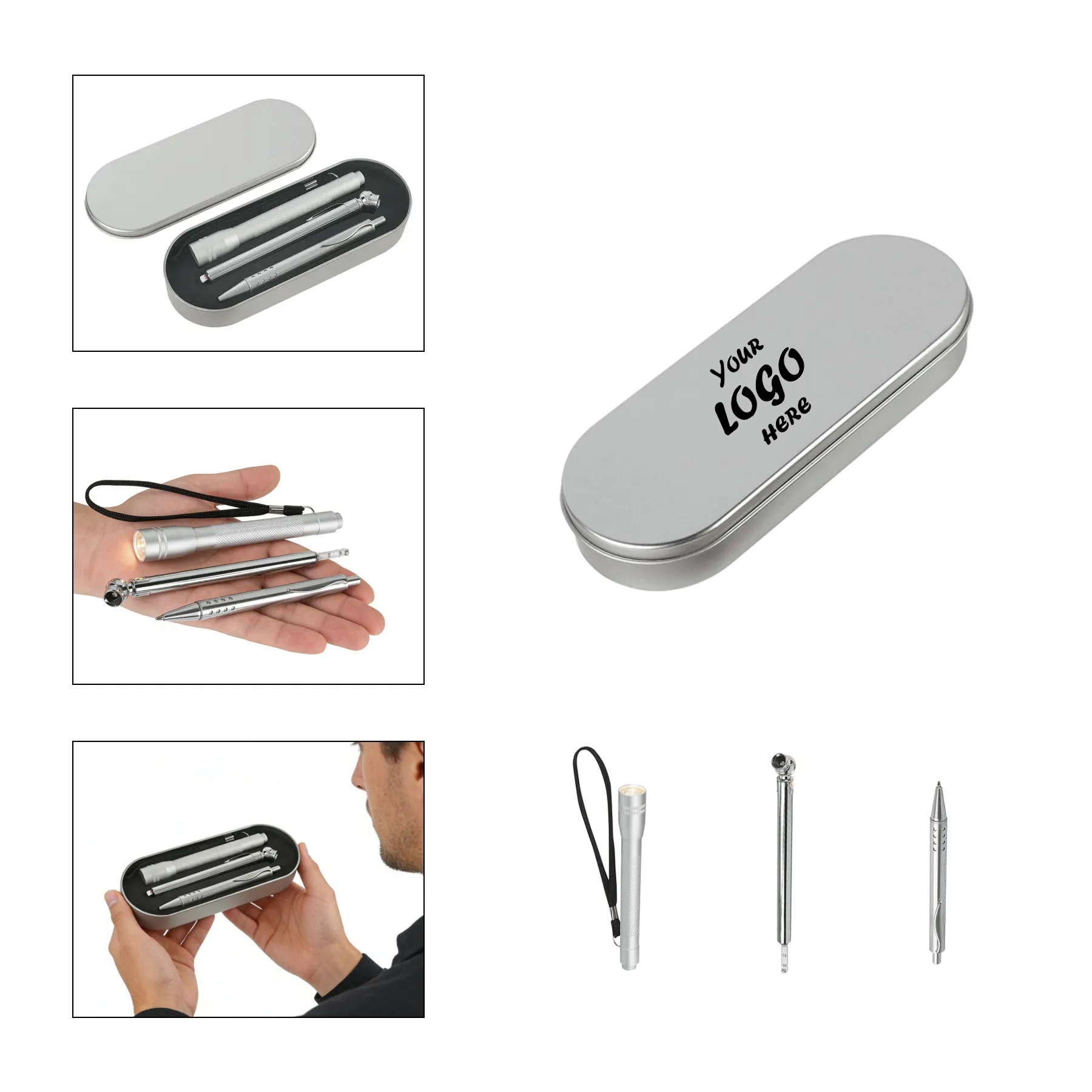 Compact 3 In 1 Emergency Auto Tool Set With Flashlight