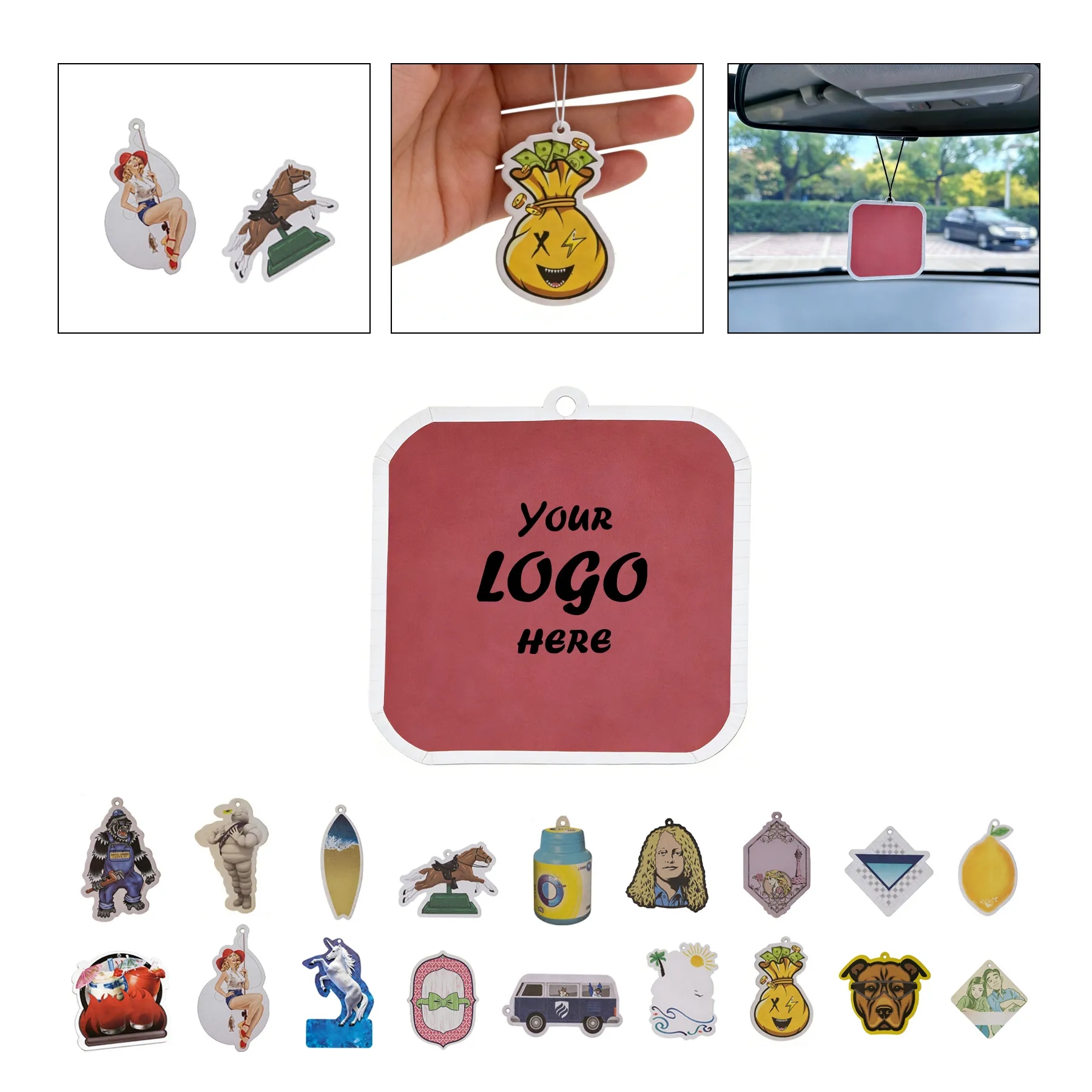 Custom Shape Scented Paper Air Freshener For Vehicles