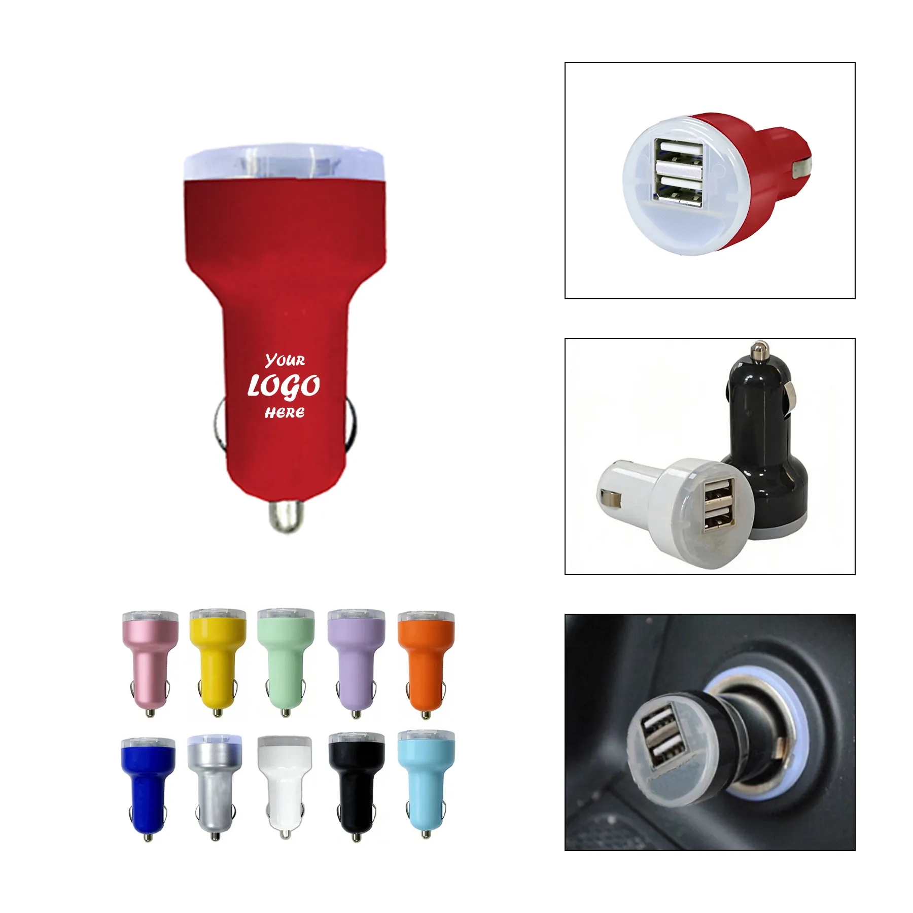 Compact Dual Port USB Car Charger For Daily Travel