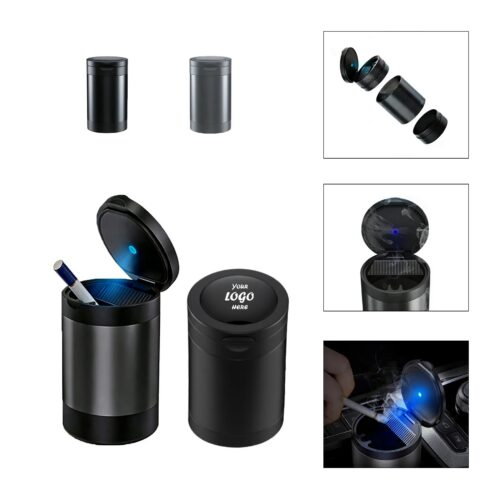 Portable Car Ashtray With Led Lid And Detachable Body
