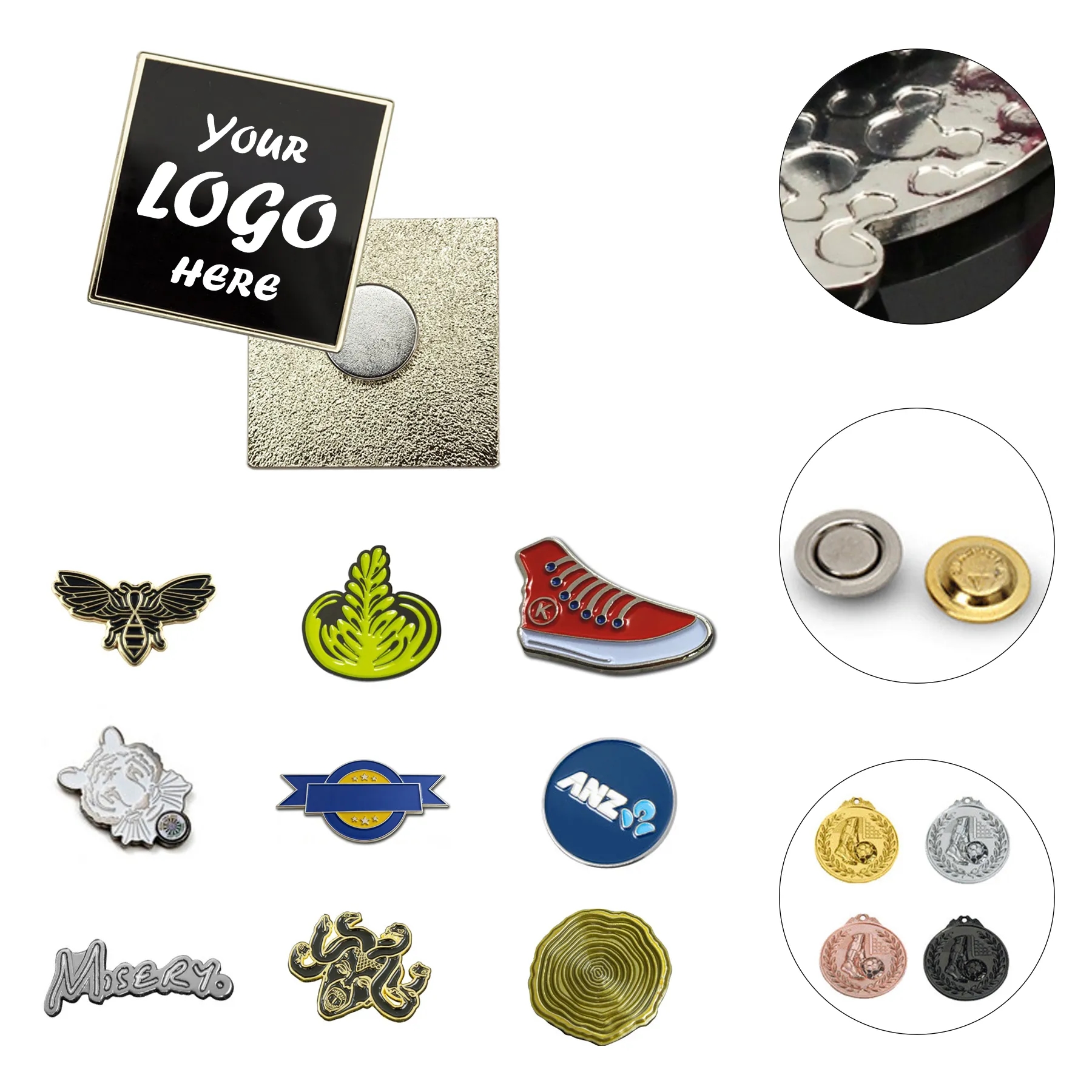 Die Struck Soft Enamel Lapel Pin With Magnet Backing