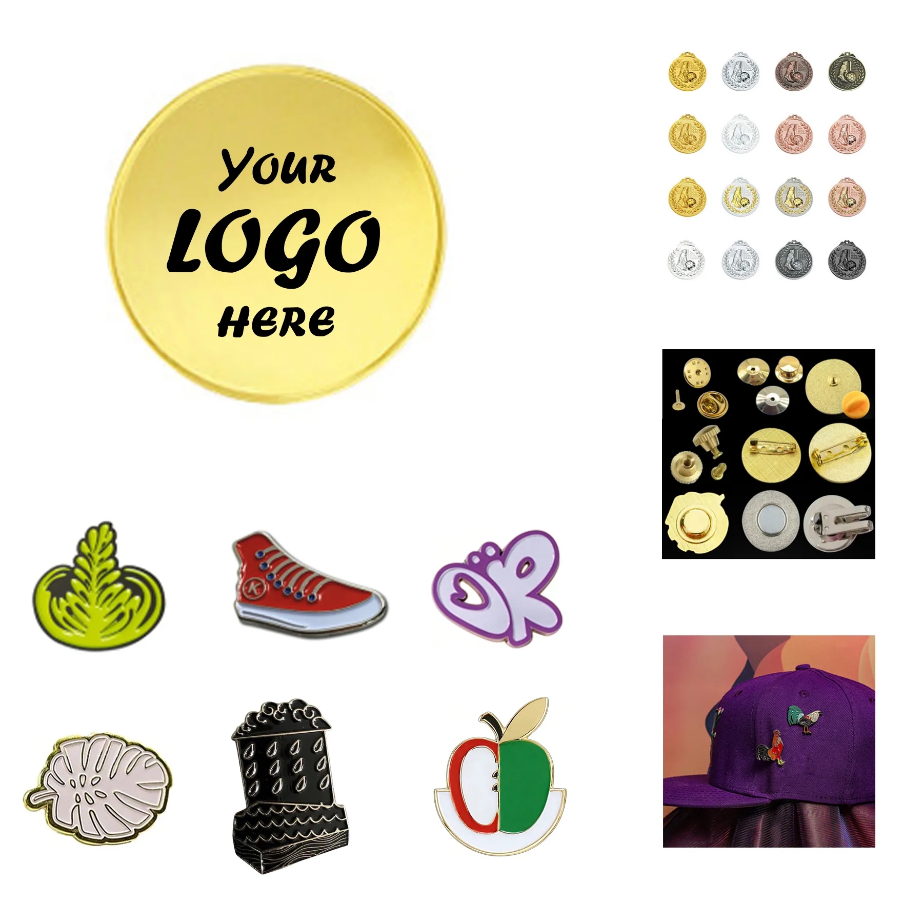 1inch Custom Soft Enamel Hat Pins With Premium Metal Finish