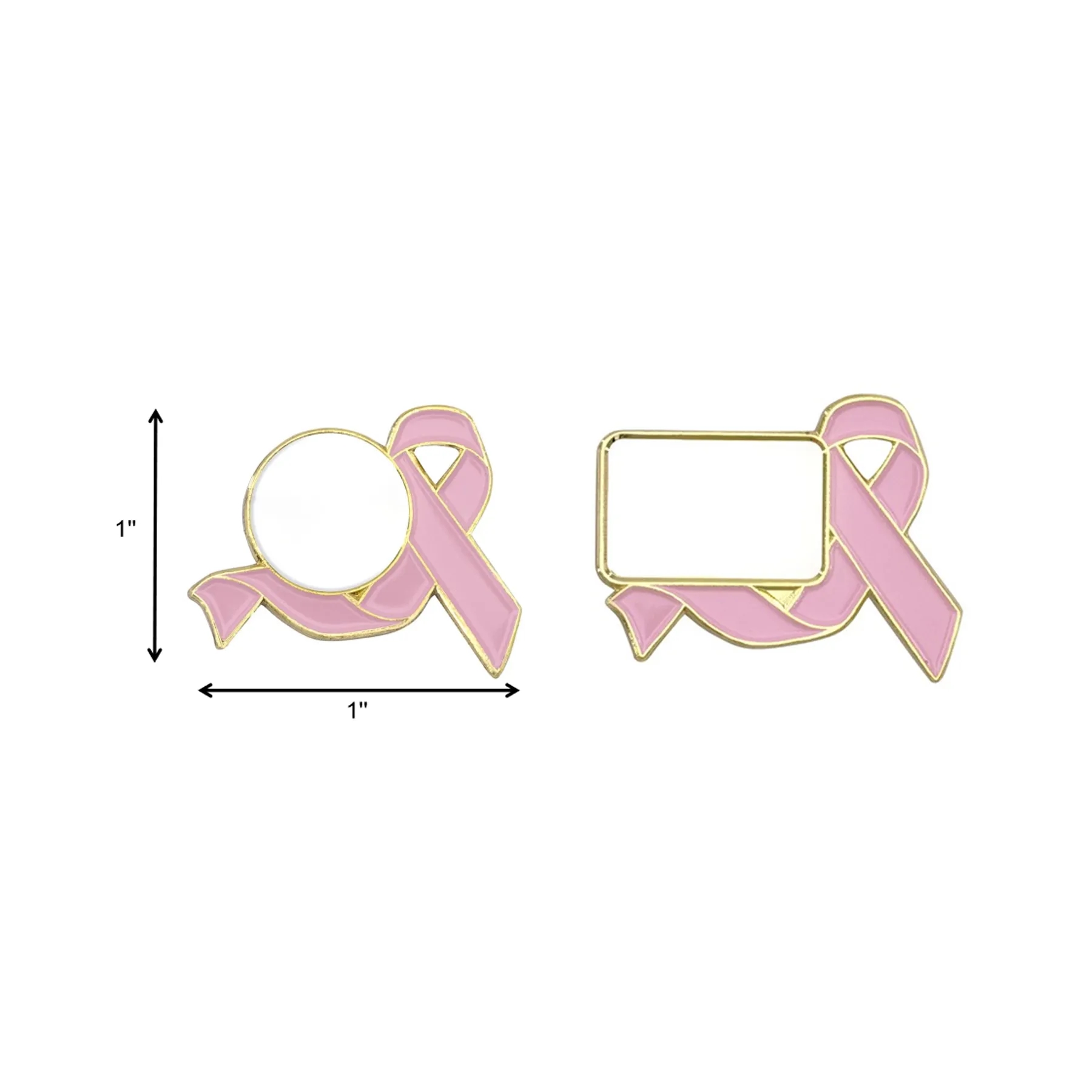 1inch Awareness Ribbon Lapel Pin With Full Color Logo Dome - Image 2