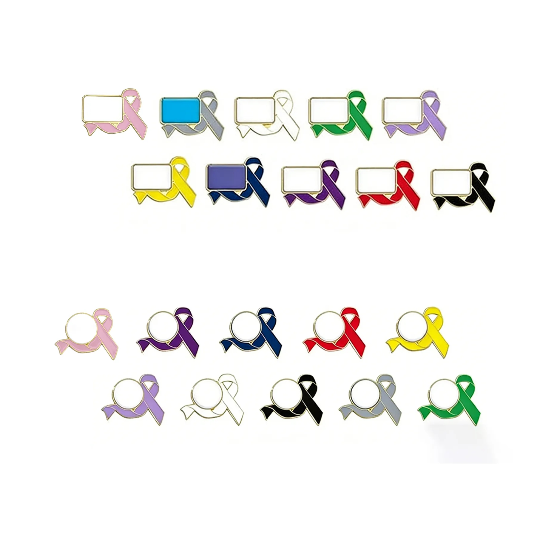 1inch Awareness Ribbon Lapel Pin With Full Color Logo Dome - Image 3