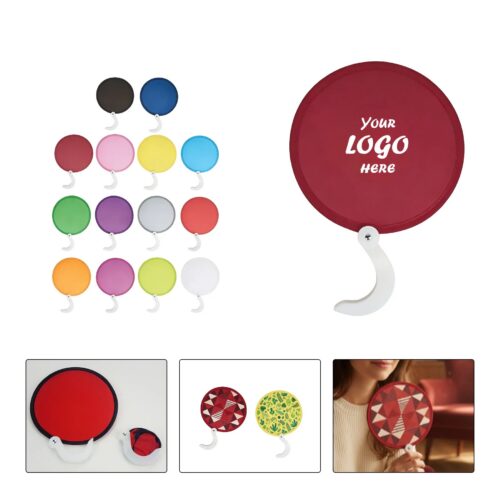 Folding Pop-Up Hand Fan With Grip