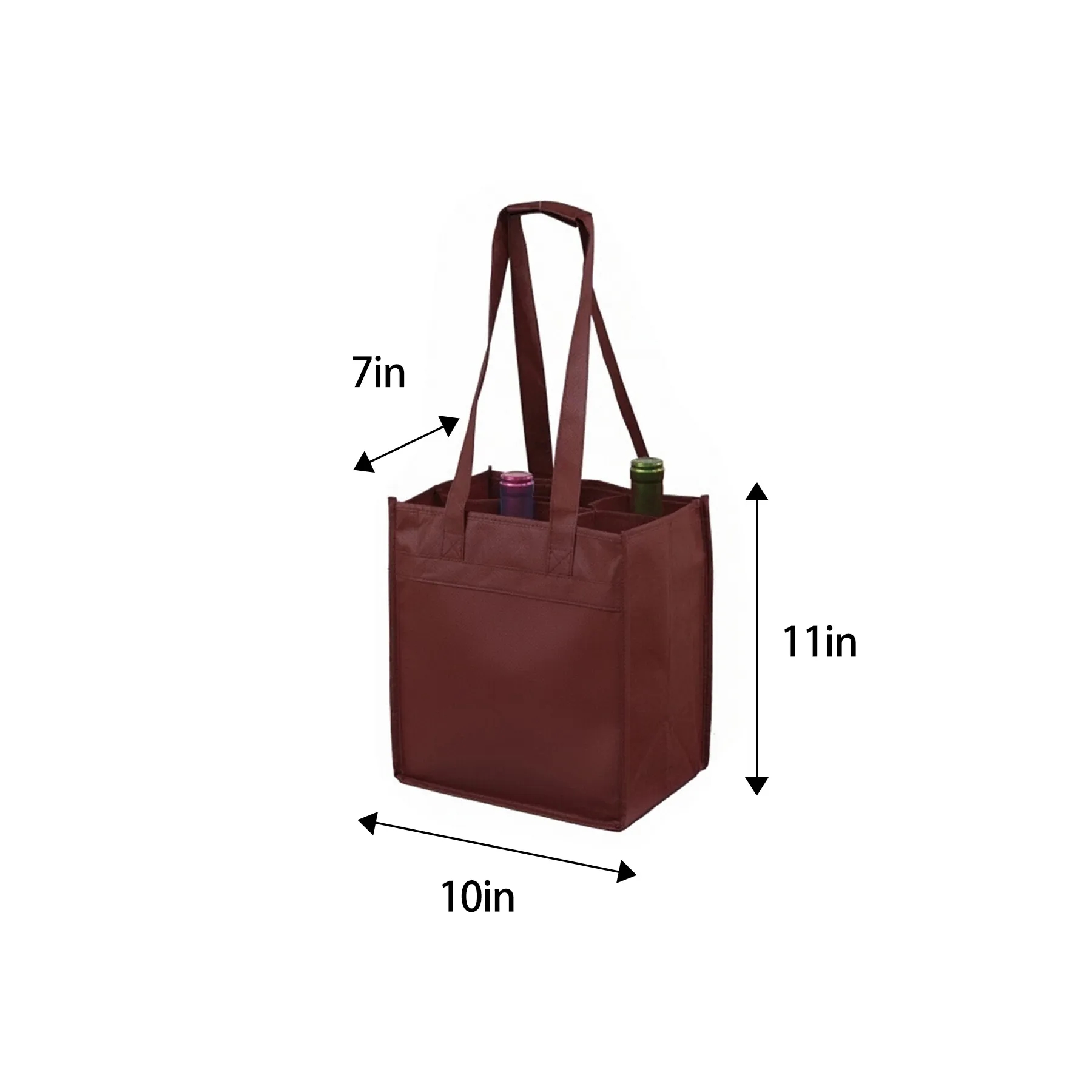 Logo Print 6-Bottle Non-Woven Wine Isolated Tote - Image 2