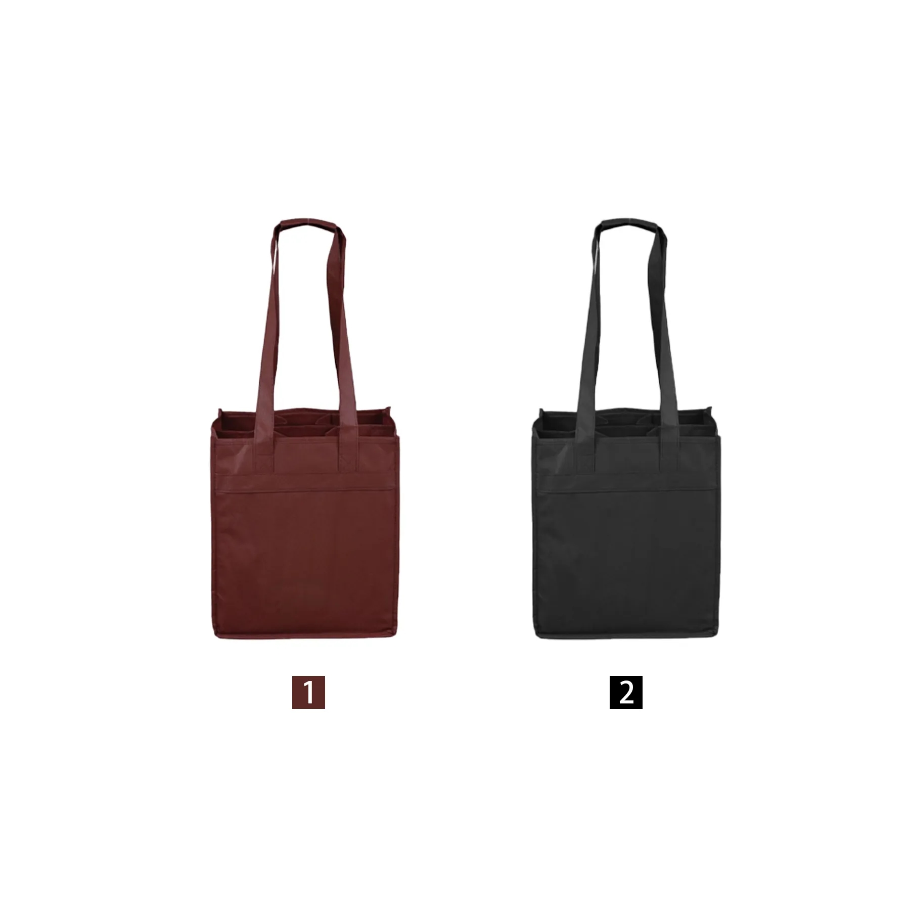 Logo Print 6-Bottle Non-Woven Wine Isolated Tote - Image 3