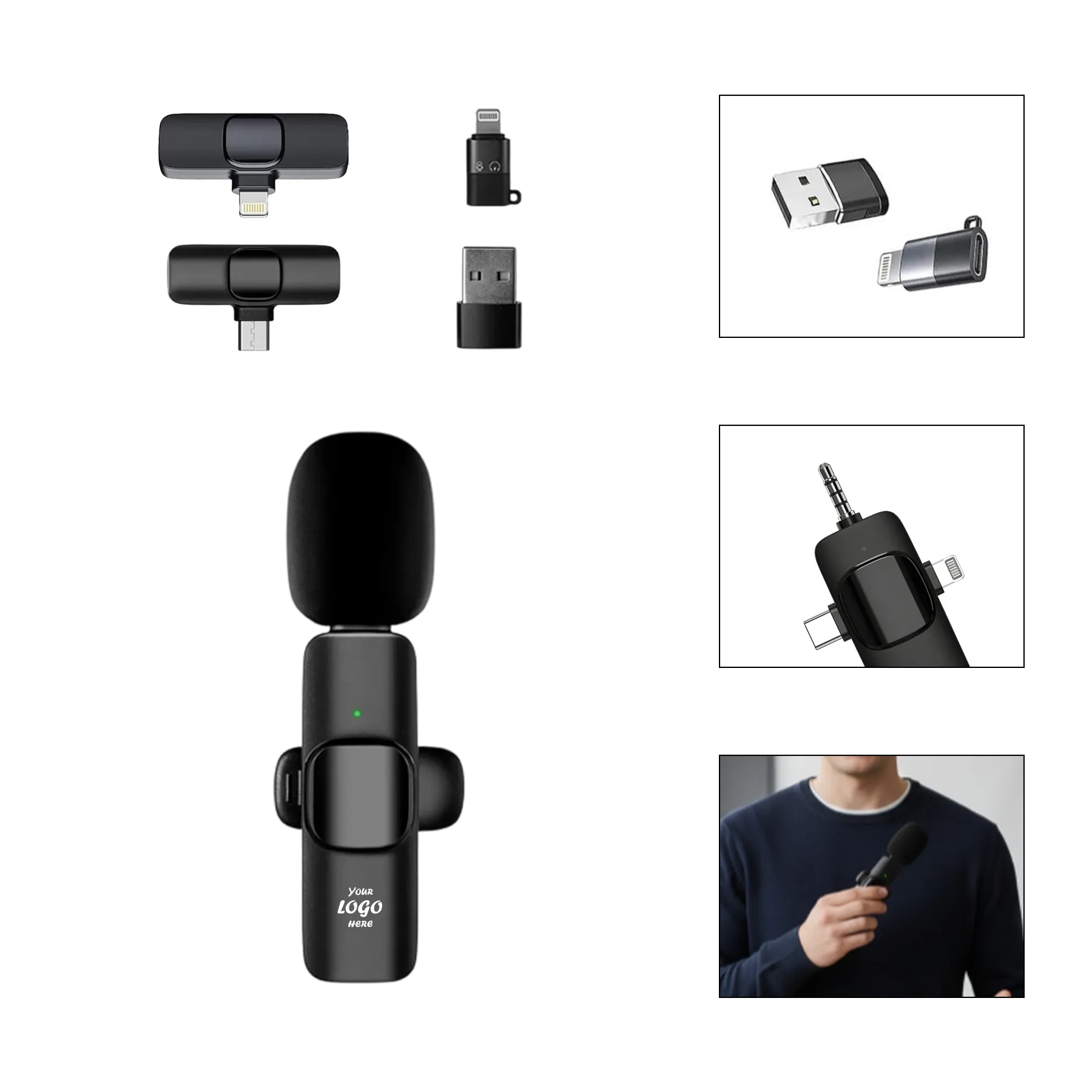 Wireless Lavalier Microphone Set With Noise Reduction