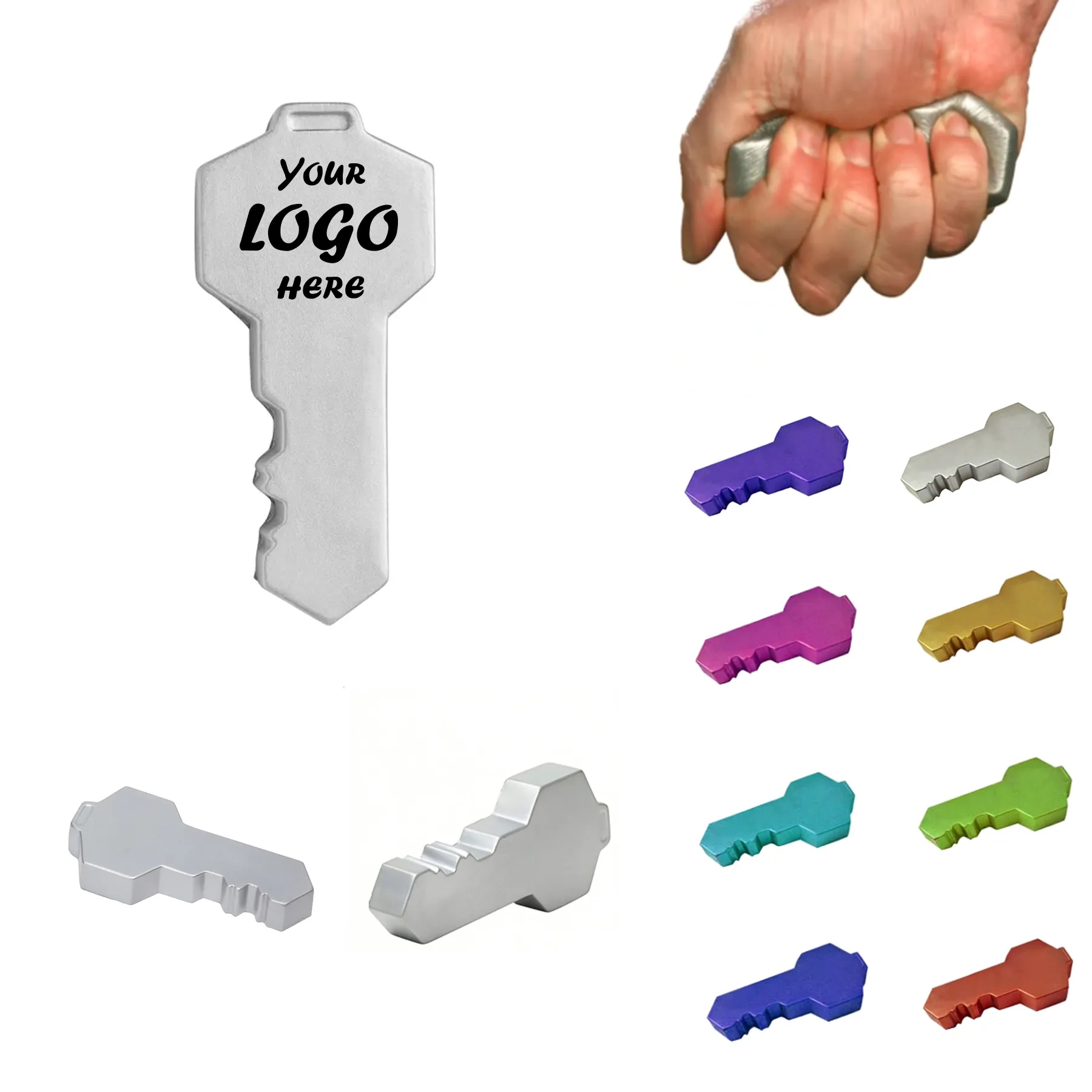 Custom Key Shape Stress Reliever Foam Promo Gift