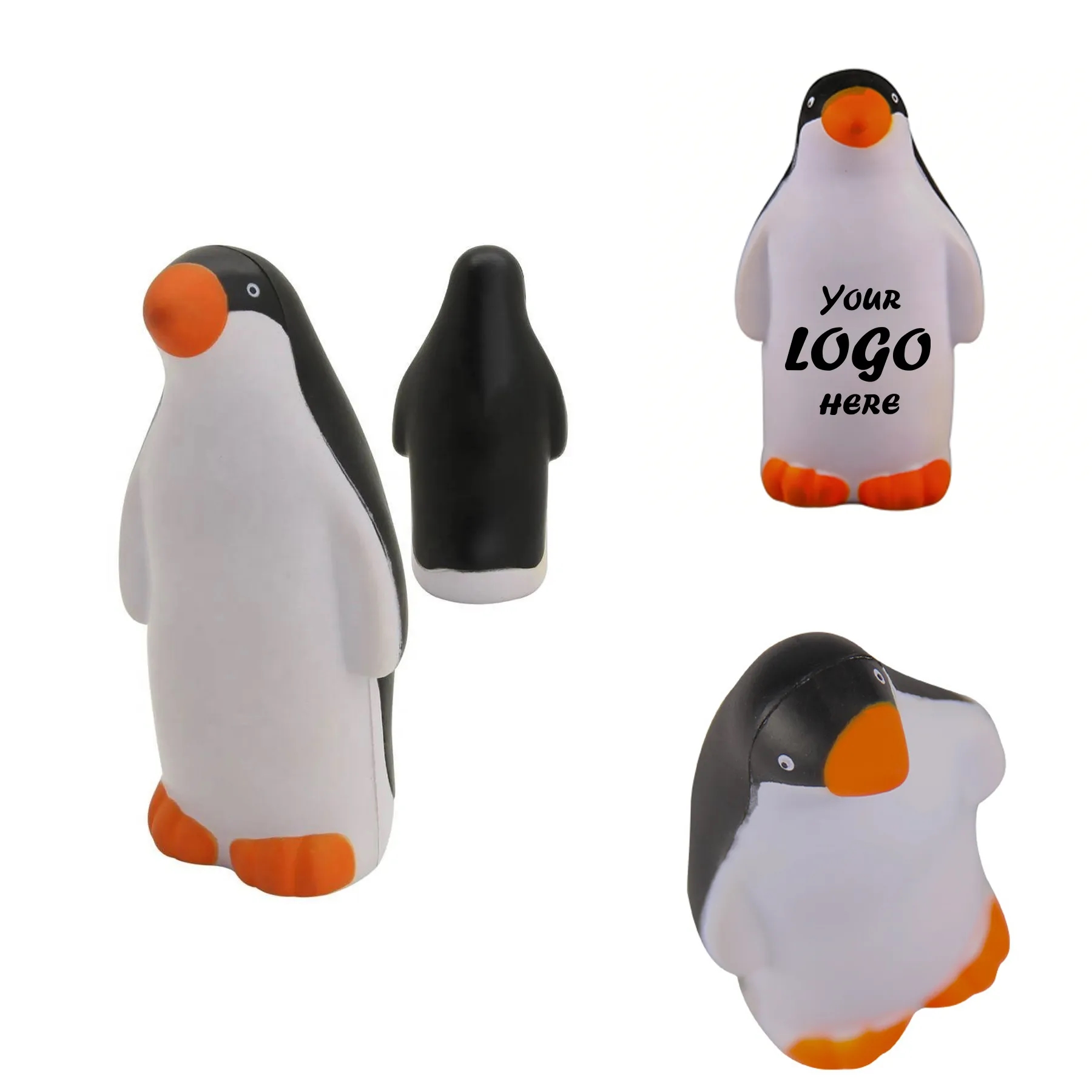 Custom Penguin Stress Reliever Foam Winter Promo Gift