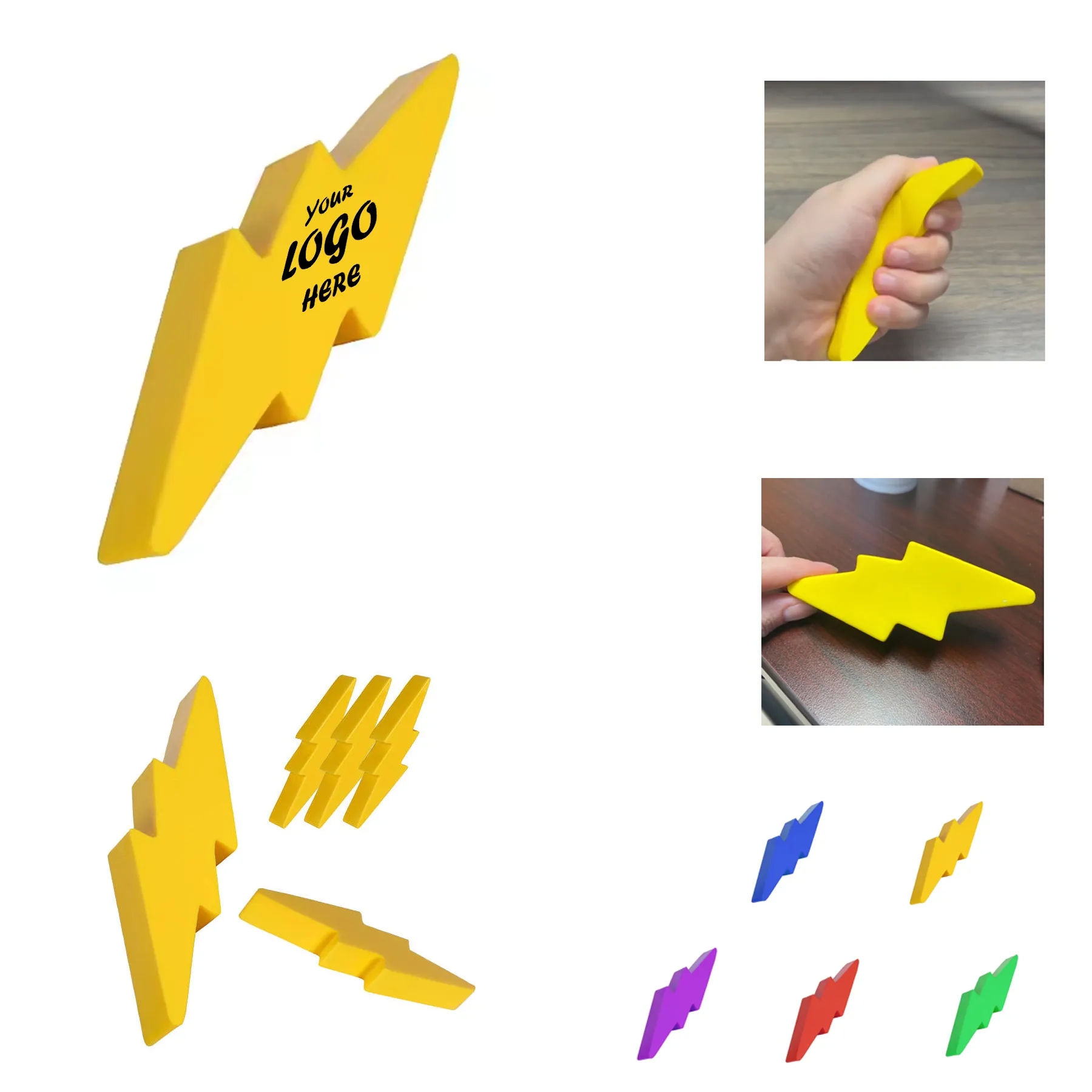 Custom Lightning Bolt Stress Reliever Energy Gift