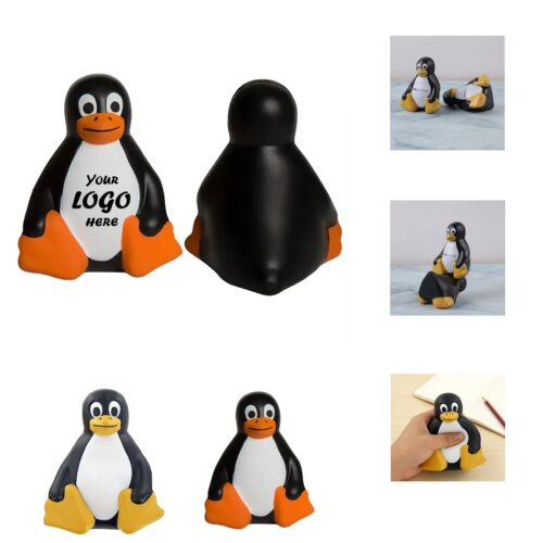 Winter Custom Sitting Penguin Stress Reliever Ball