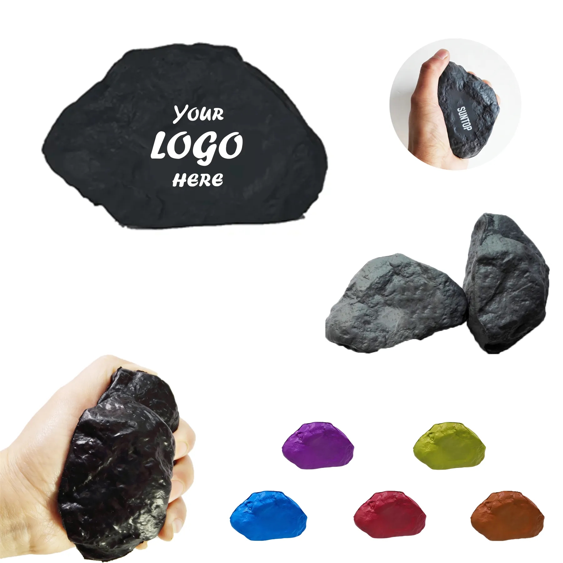 Custom Rock Stress Reliever Ball Nature Desk Gift