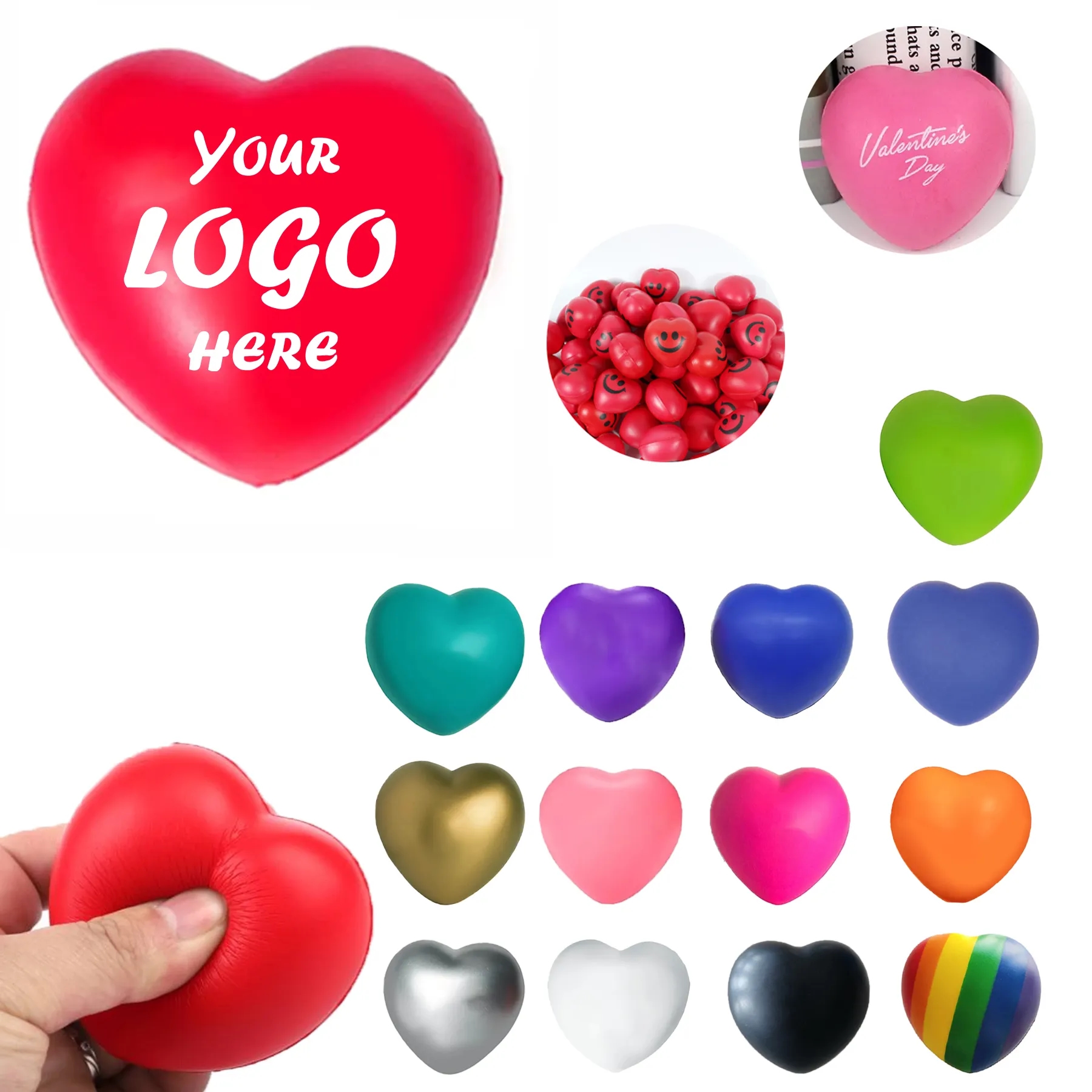 Custom Heart Stress Reliever Wellness Promo Gift