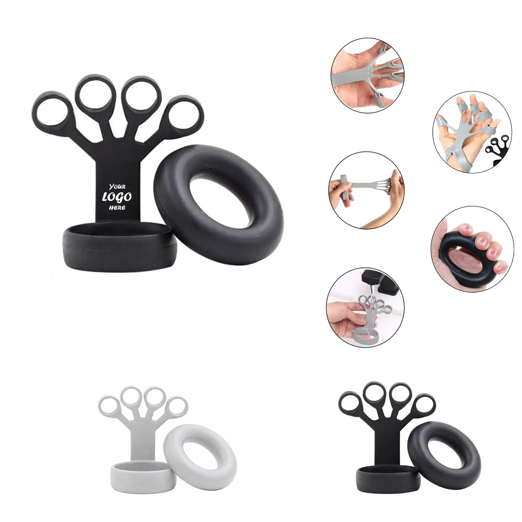Portable Silicone Finger Grip Strength Exercise Trainer Set
