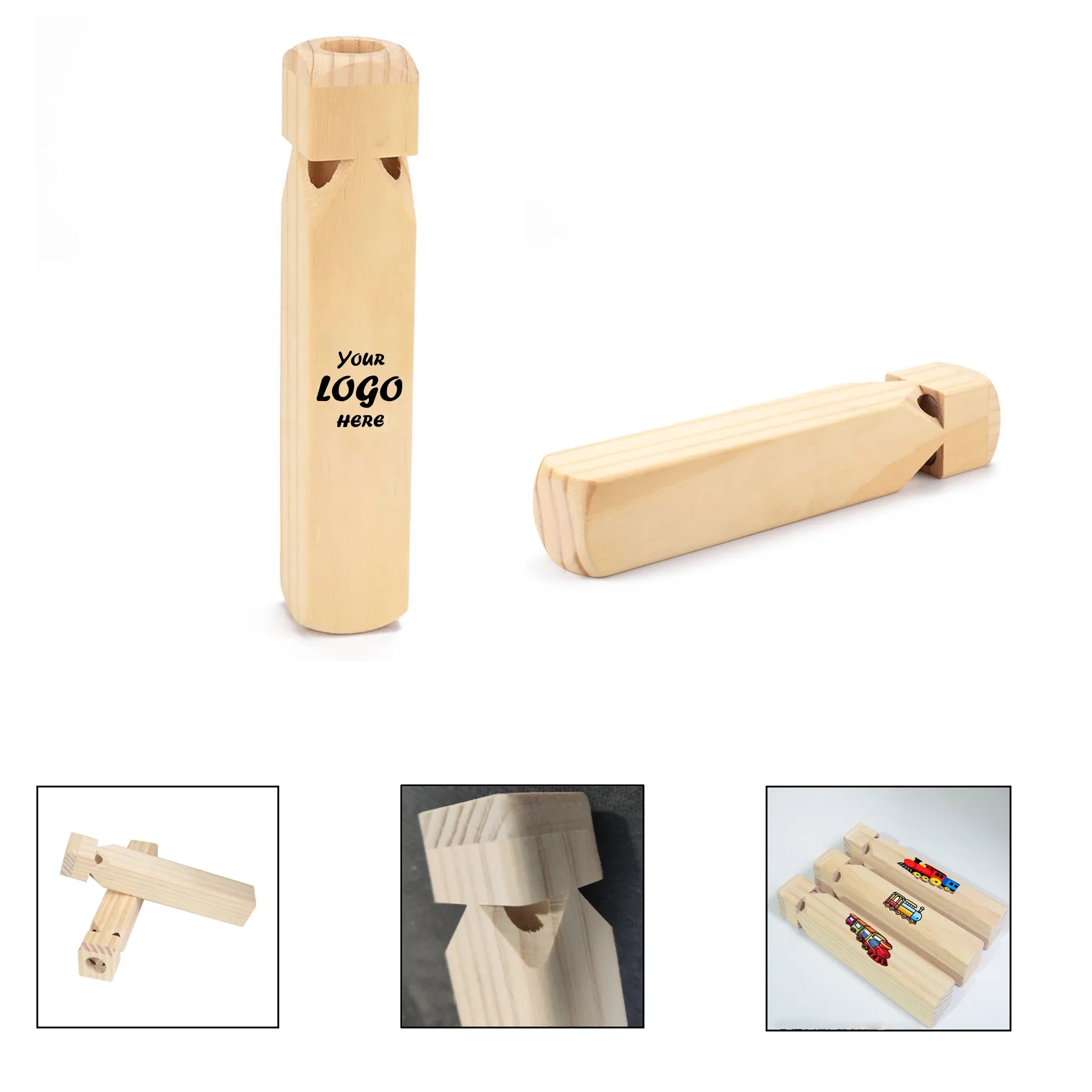 Wooden Train Whistle Musical Toy for Kids