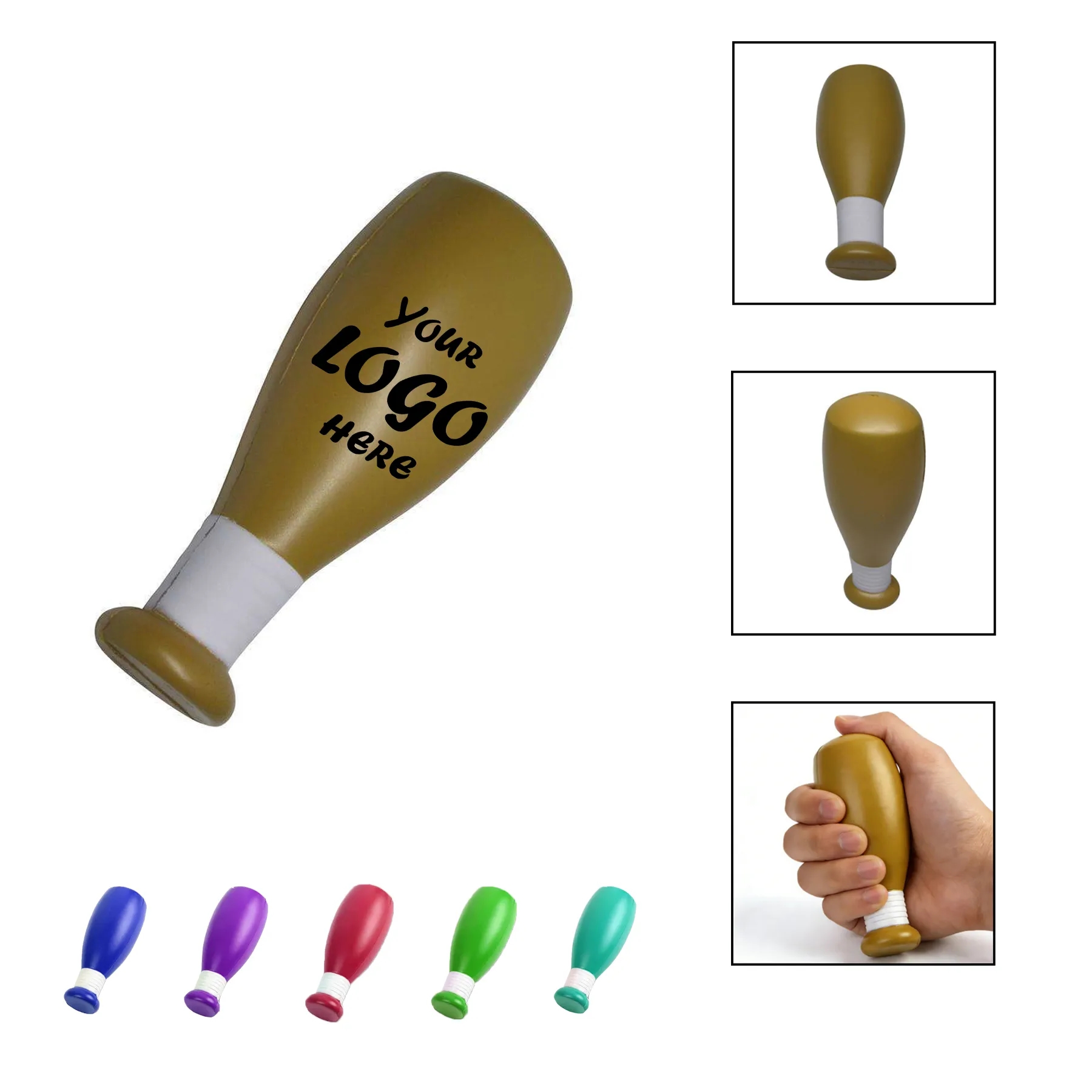 PU Foam Baseball Bat Shaped Stress Relief Ball