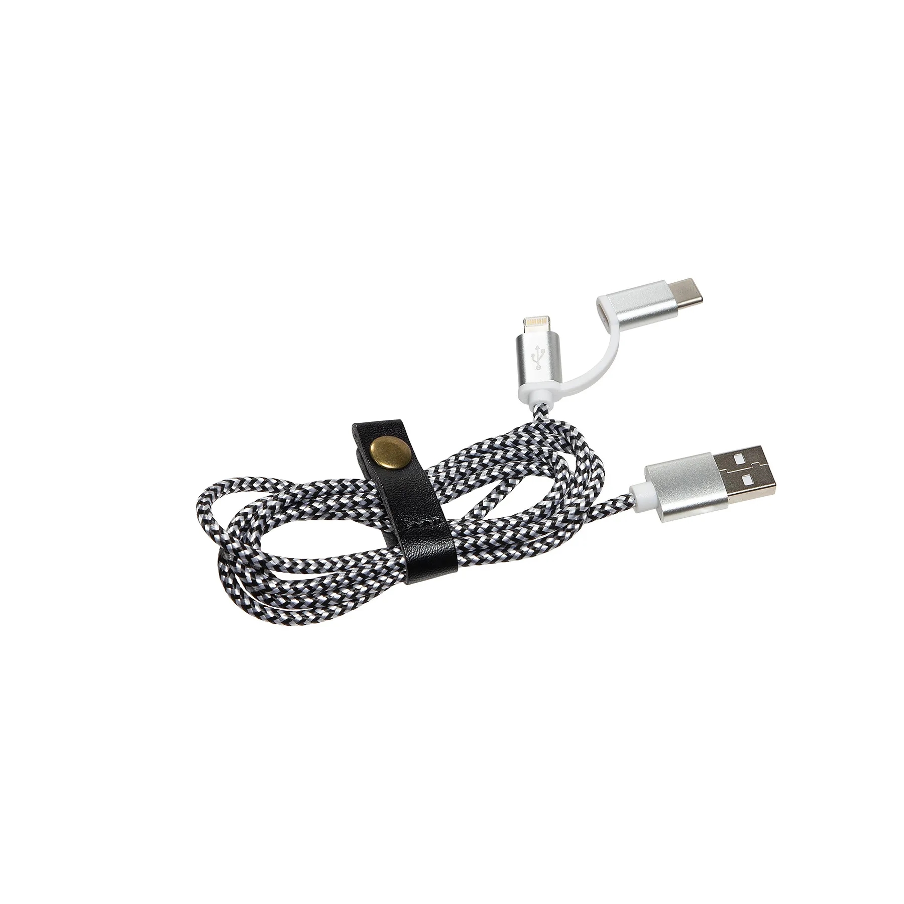 3-In-1 Braided Charging Cable With Adapters - Image 3