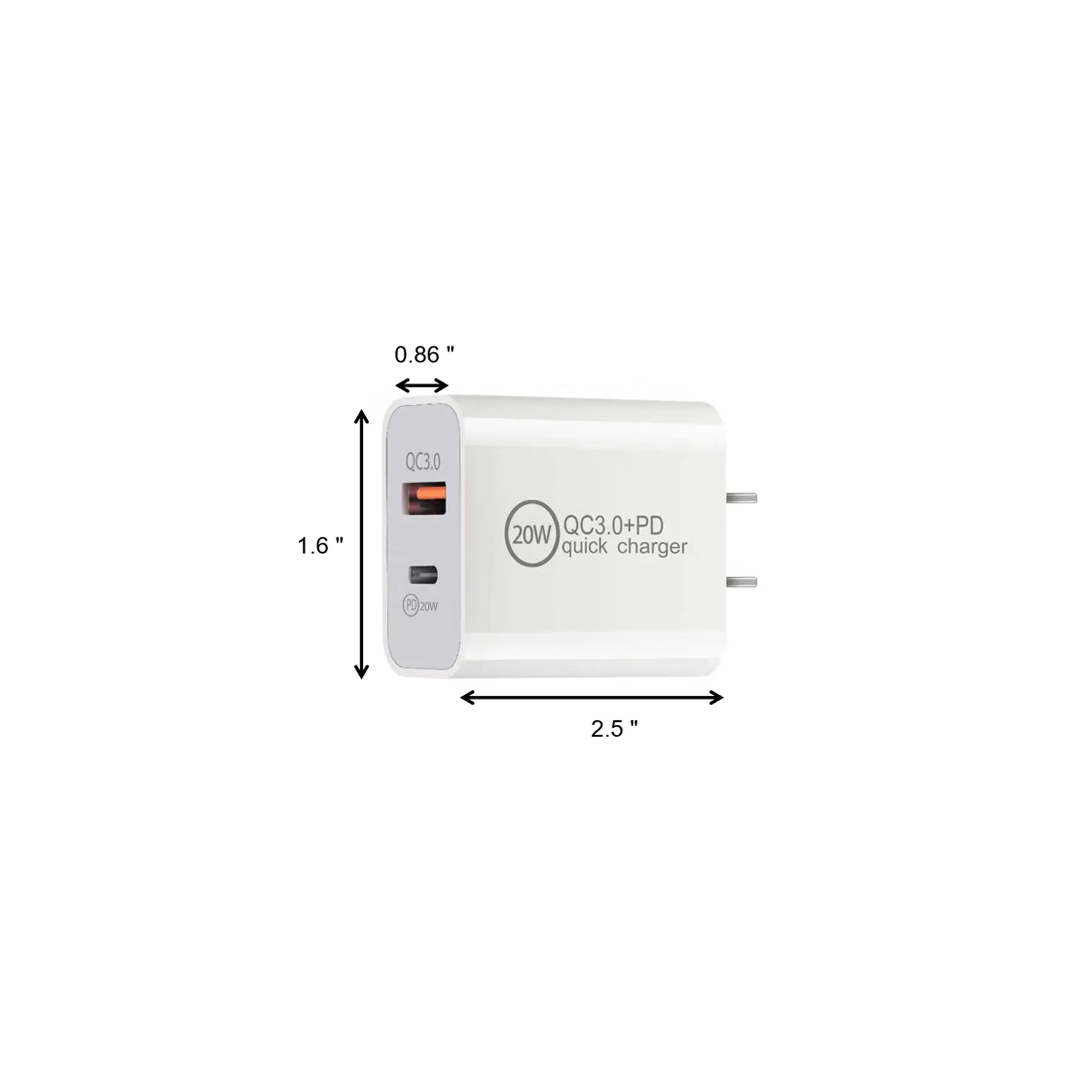 Compact USB-C Fast Wall Charger PD Power Adapter Block - Image 2