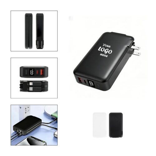 All-In-One 10000mAh Corded Power Bank With Display