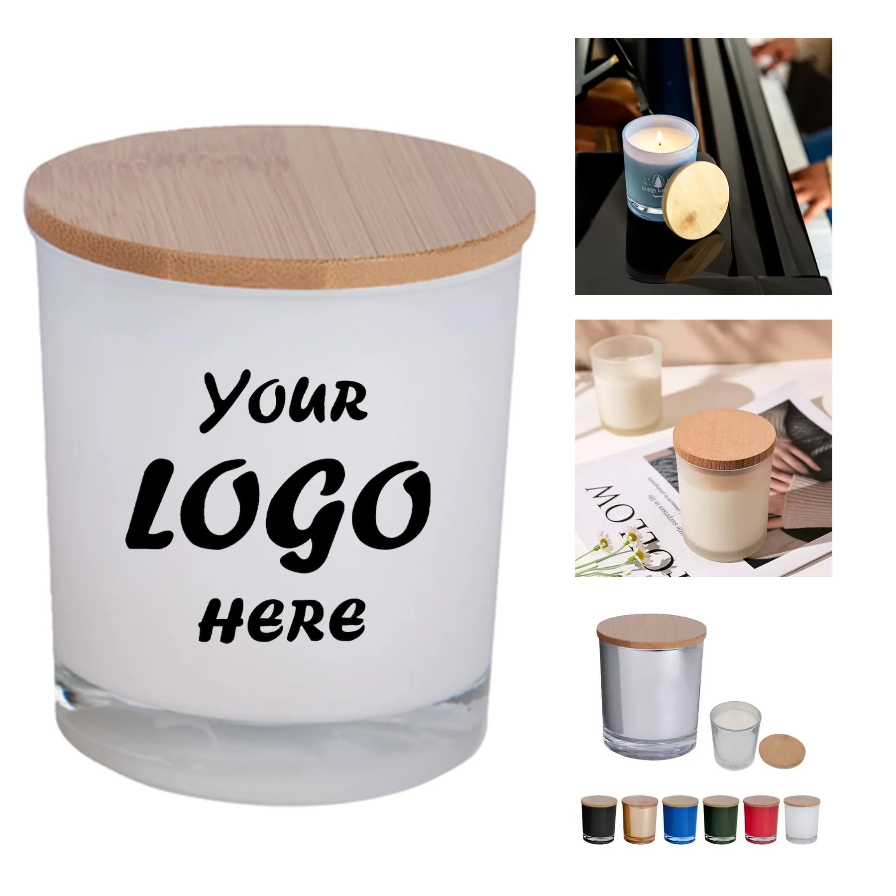 Vanilla Soy Candle In Glass Jar With Bamboo Lid