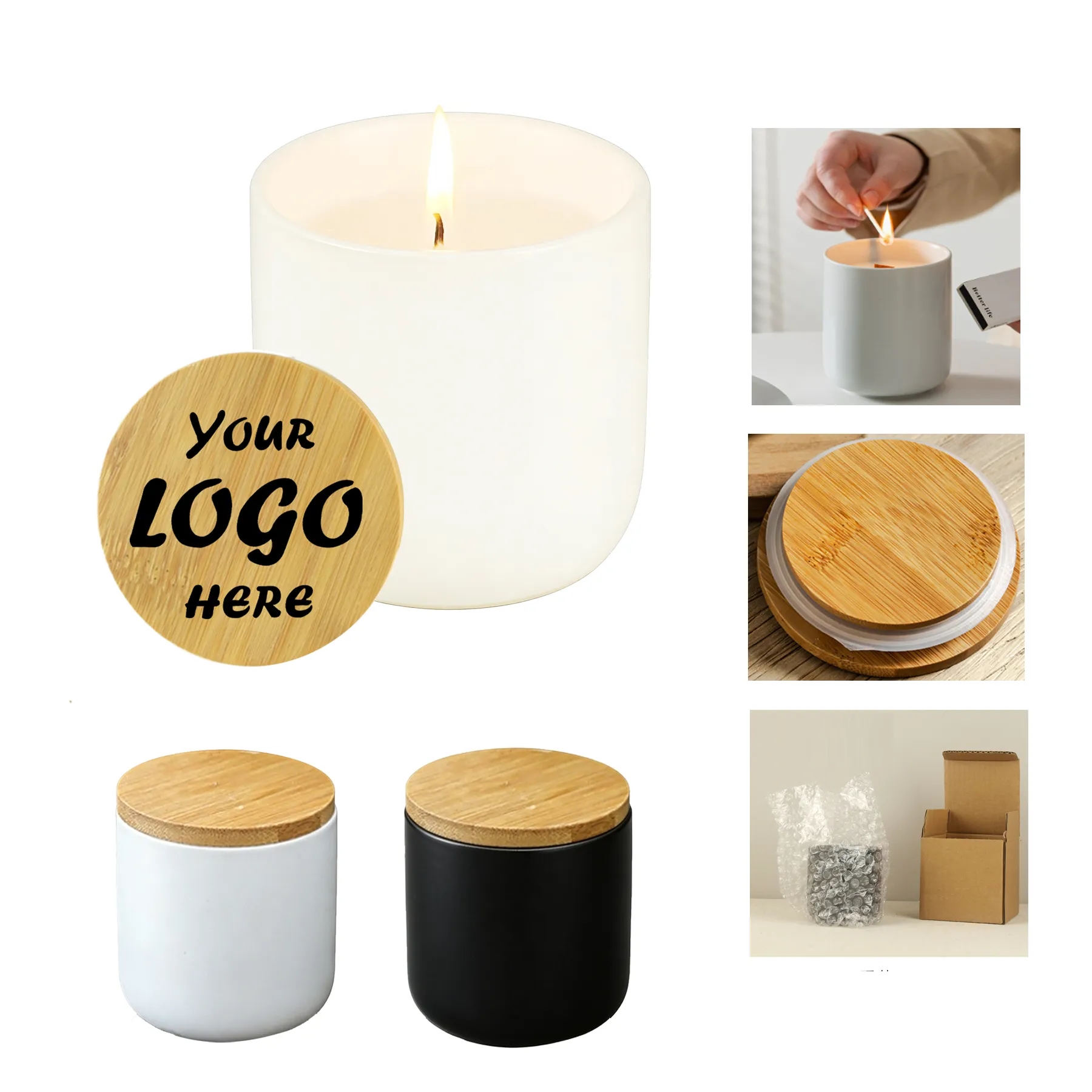 3 Oz Zen Pod Soy Candle In Ceramic Jar With Bamboo Lid